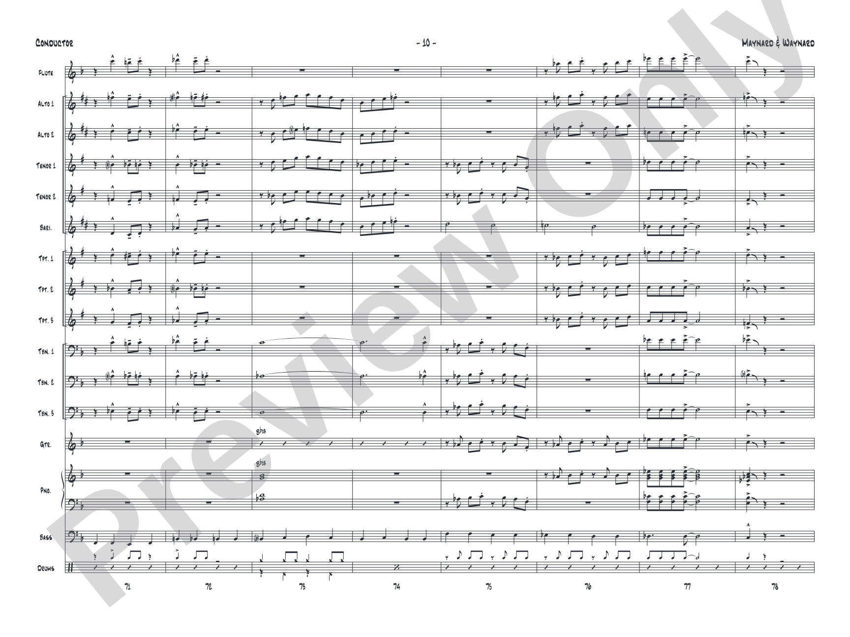 Maynard & Waynard: Jazz Ensemble Conductor Score & Parts