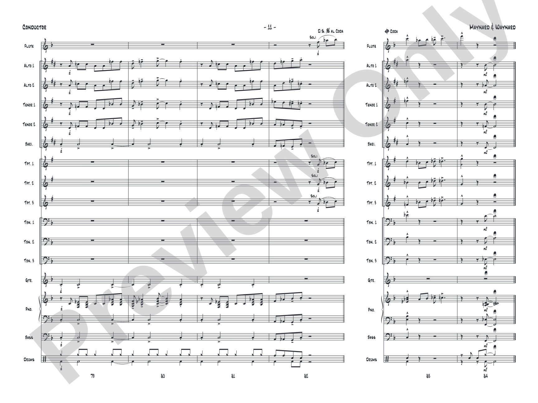 Maynard & Waynard: Jazz Ensemble Conductor Score & Parts