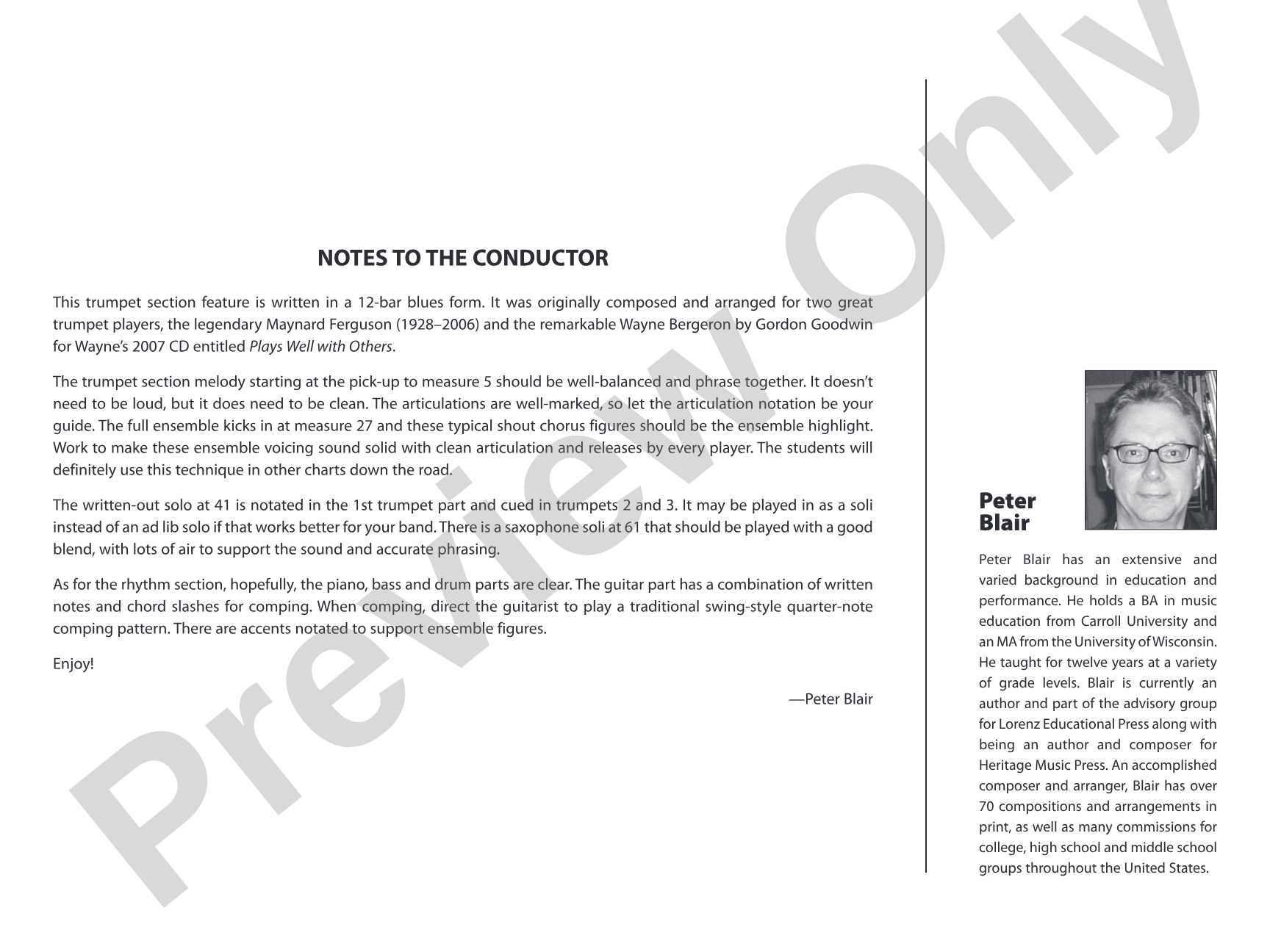 Maynard & Waynard: Jazz Ensemble Conductor Score & Parts
