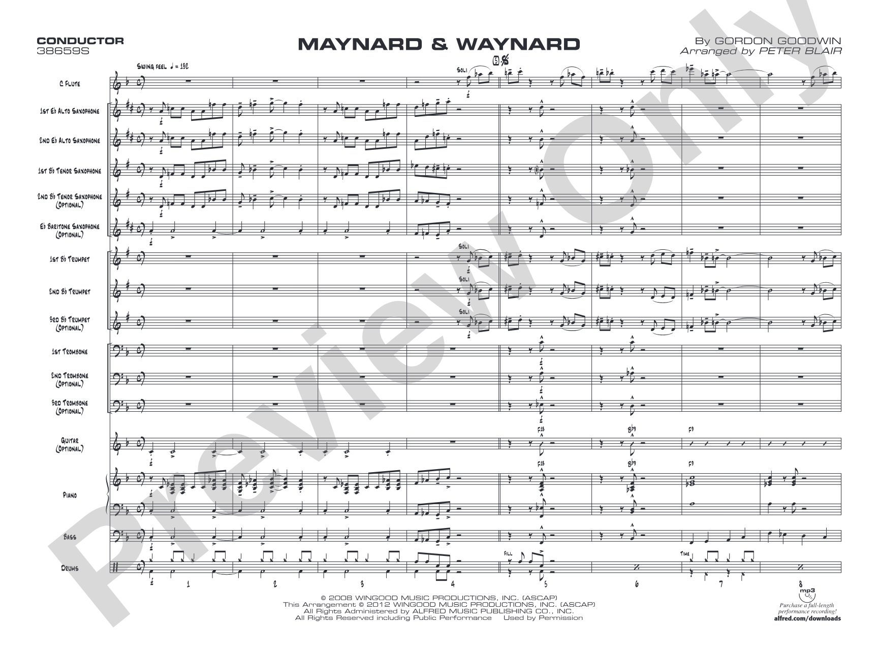 Maynard & Waynard: Jazz Ensemble Conductor Score & Parts