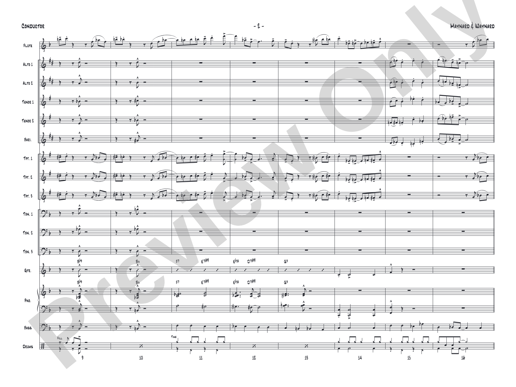 Maynard & Waynard: Jazz Ensemble Conductor Score & Parts