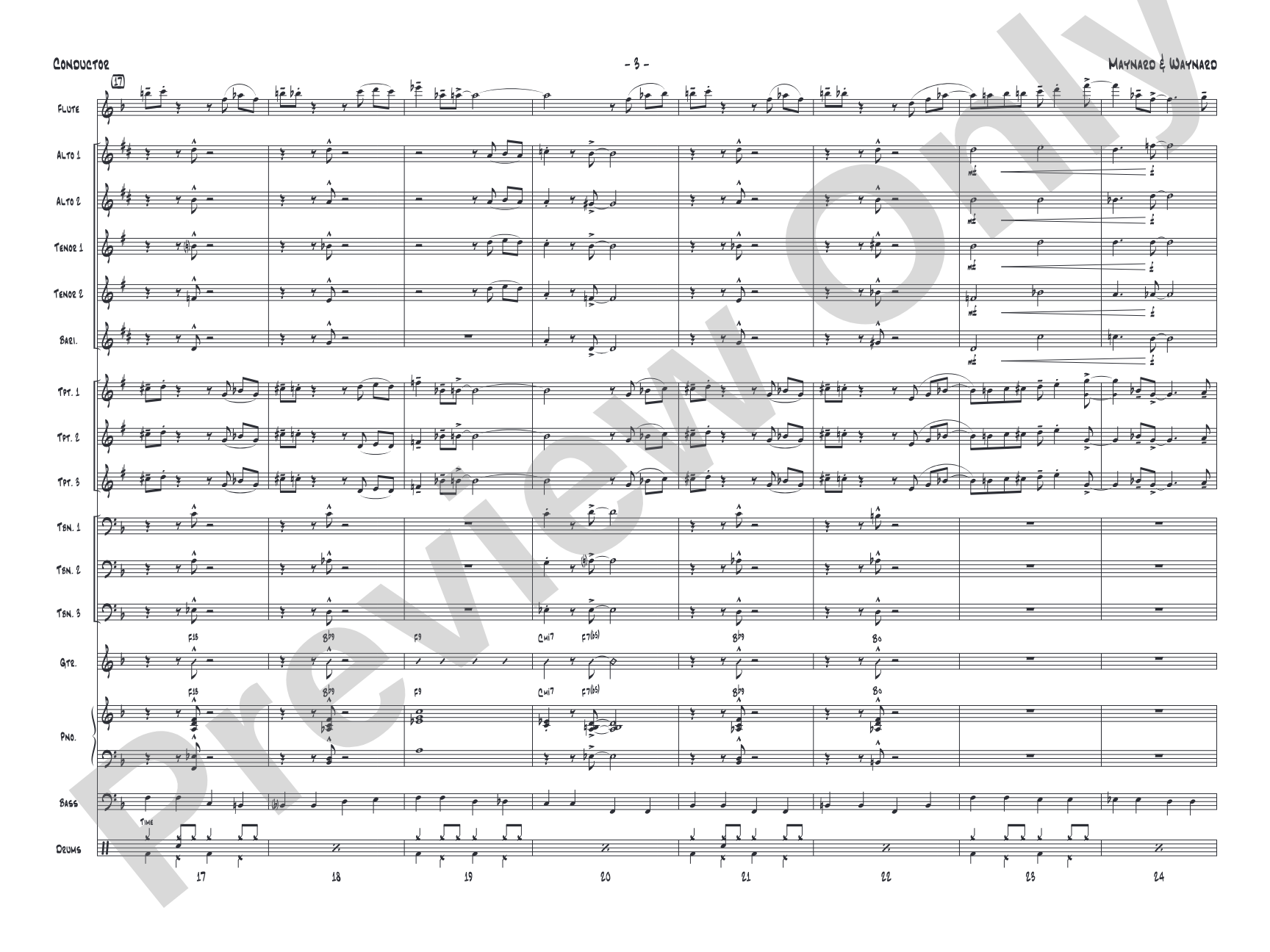 Maynard & Waynard: Jazz Ensemble Conductor Score & Parts