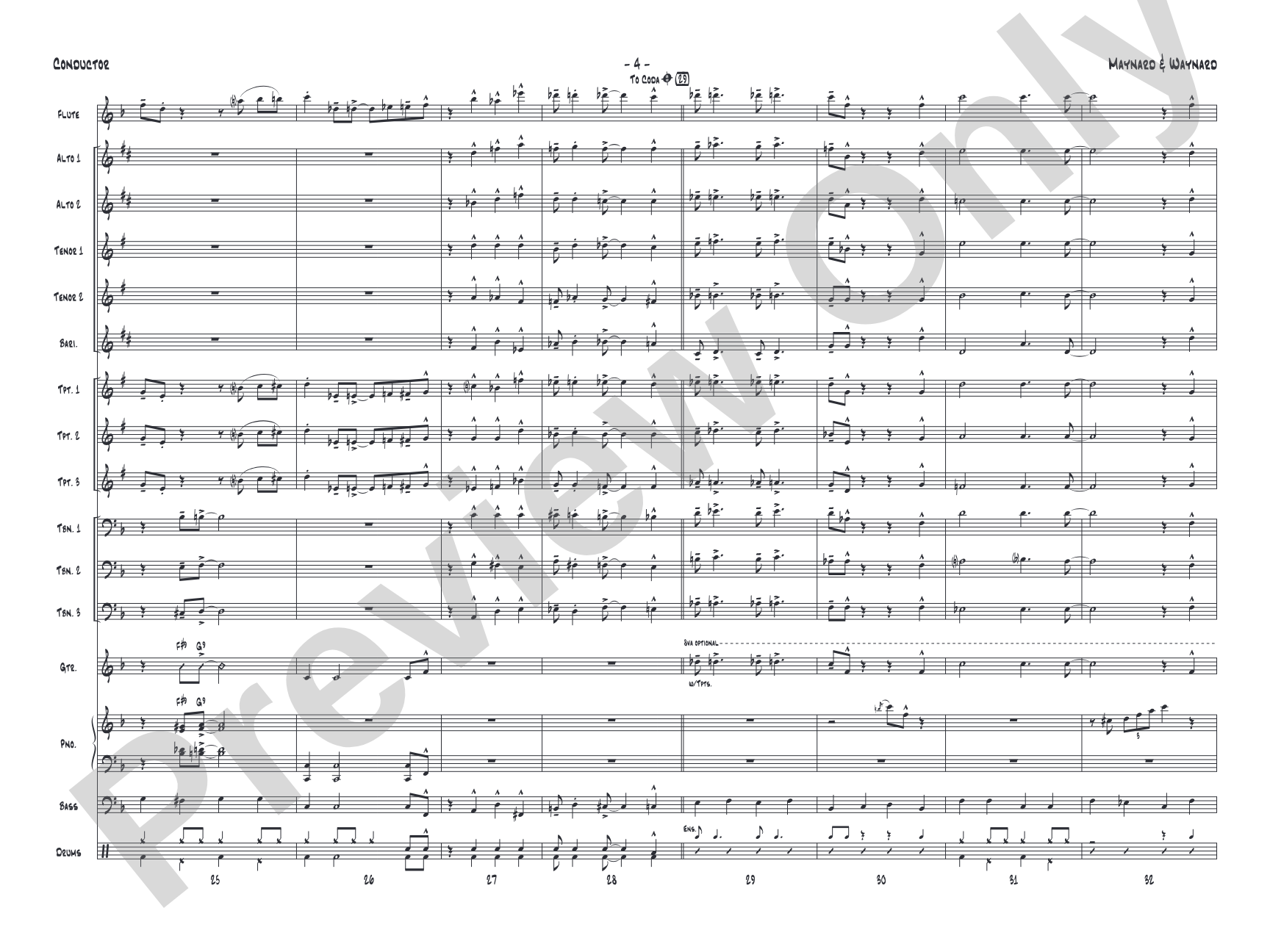 Maynard & Waynard: Jazz Ensemble Conductor Score & Parts