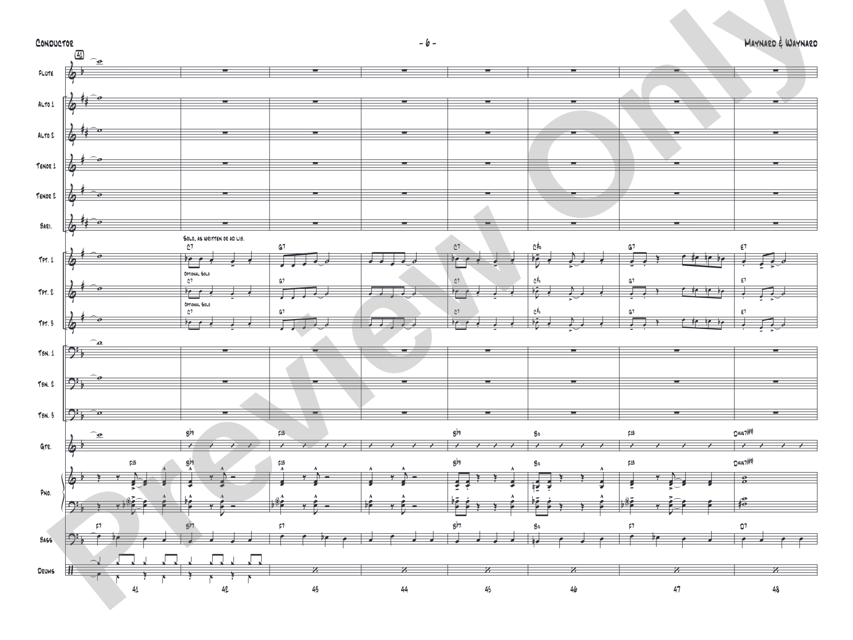 Maynard & Waynard: Jazz Ensemble Conductor Score & Parts