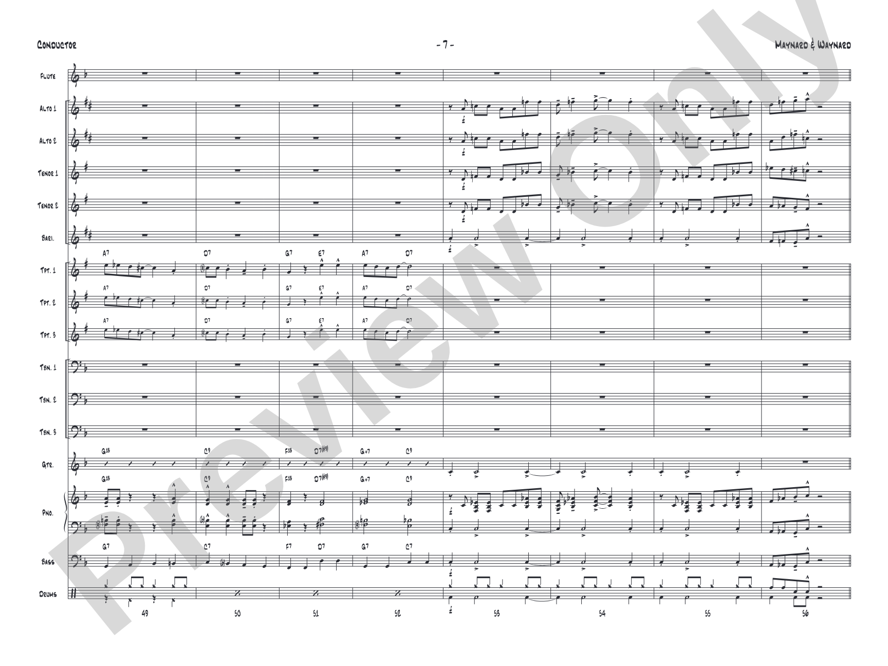 Maynard & Waynard: Jazz Ensemble Conductor Score & Parts
