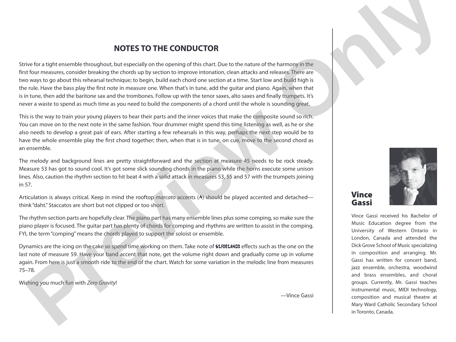 Zero Gravity: Jazz Ensemble Conductor Score & Parts