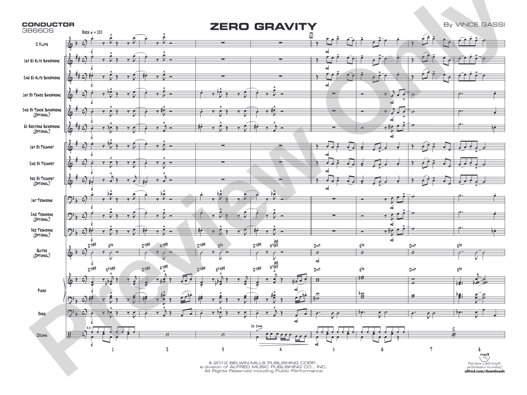 Zero Gravity: Jazz Ensemble Conductor Score & Parts