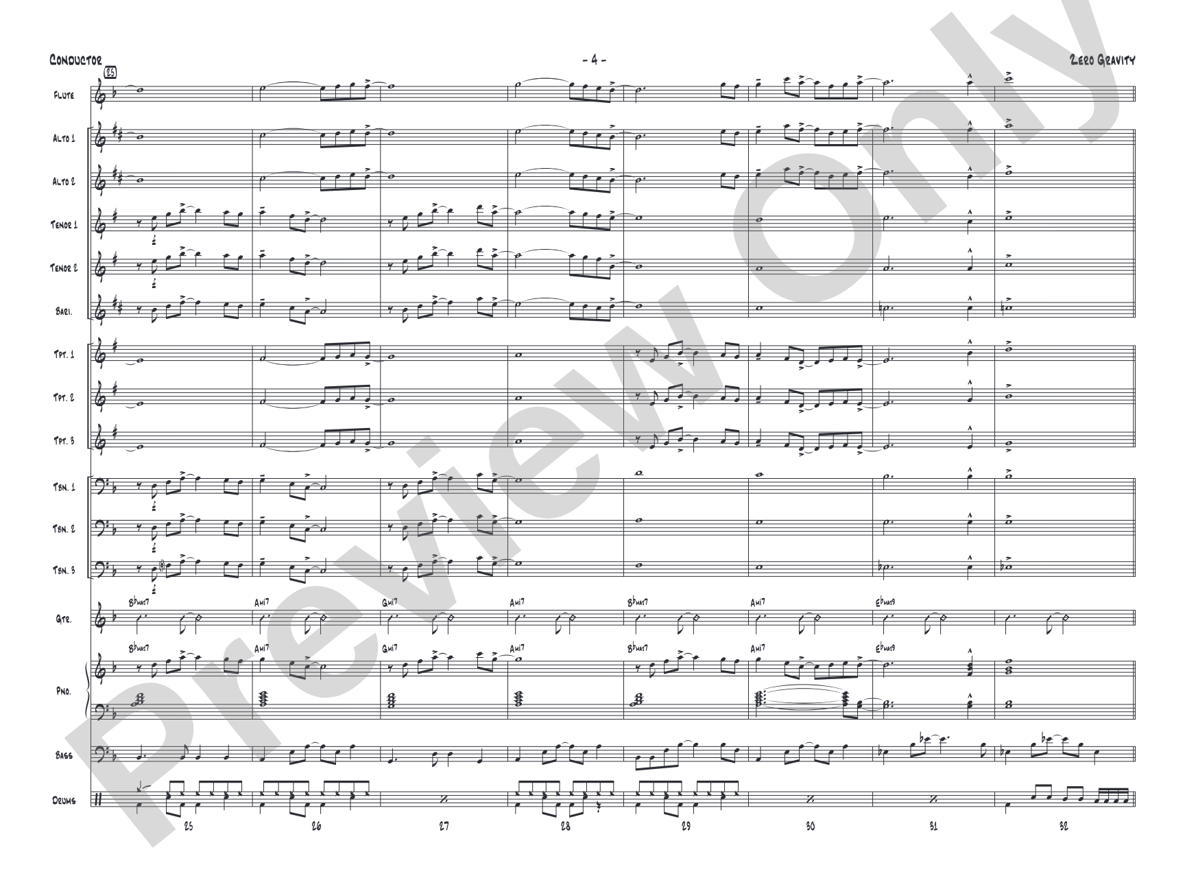 Zero Gravity: Jazz Ensemble Conductor Score & Parts