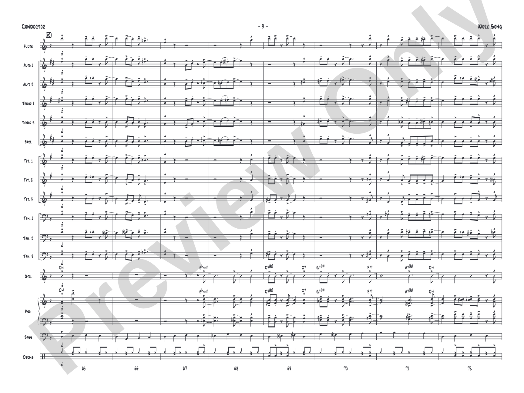 Work Song: Jazz Ensemble Conductor Score & Parts