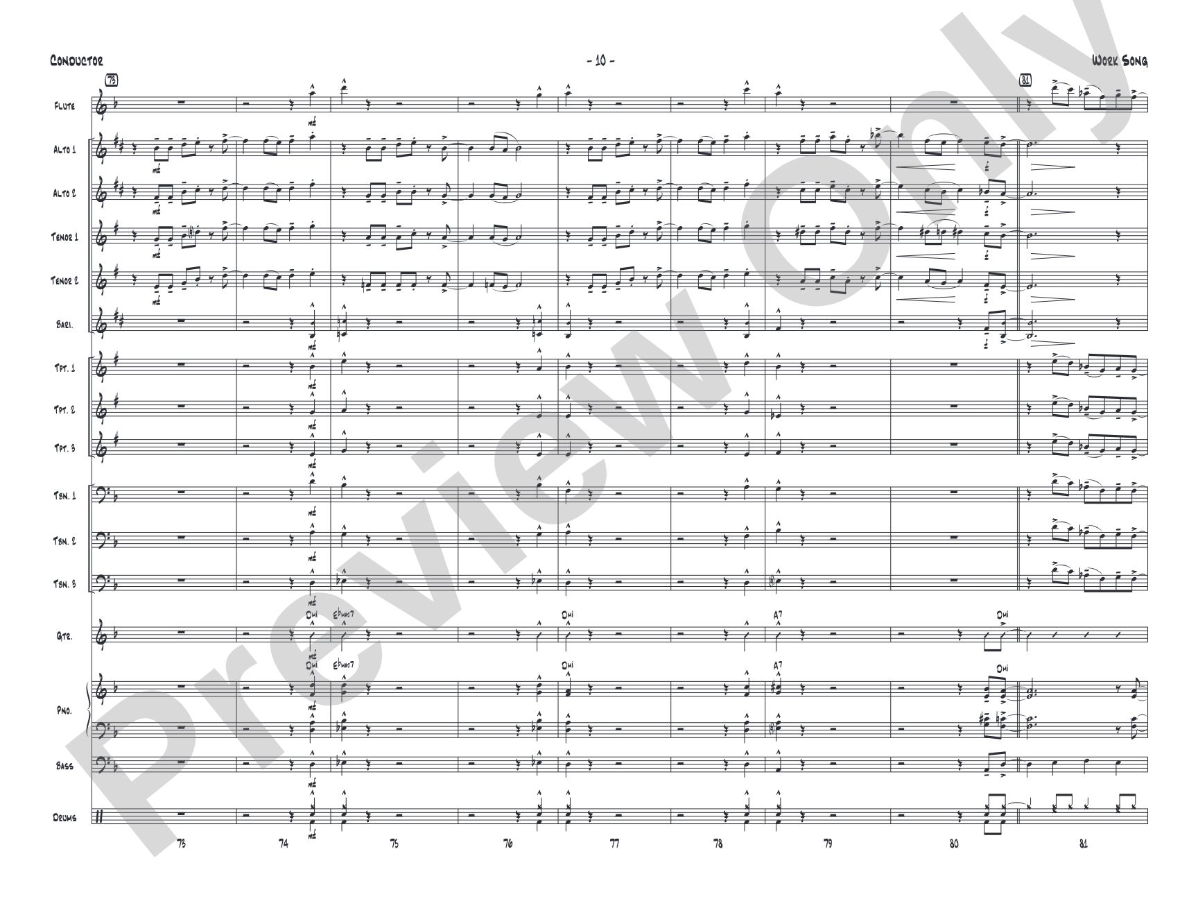 Work Song: Jazz Ensemble Conductor Score & Parts