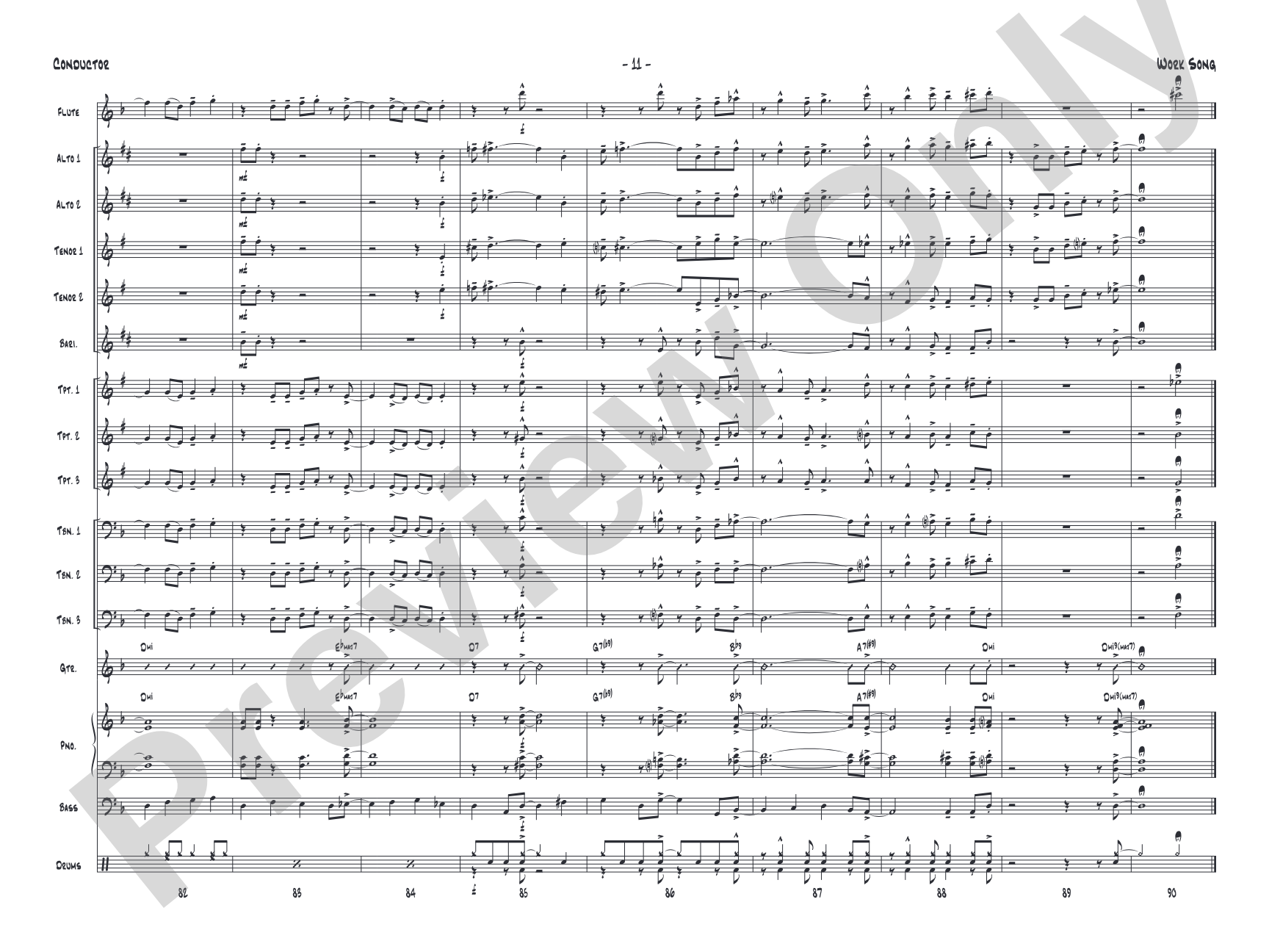 Work Song: Jazz Ensemble Conductor Score & Parts