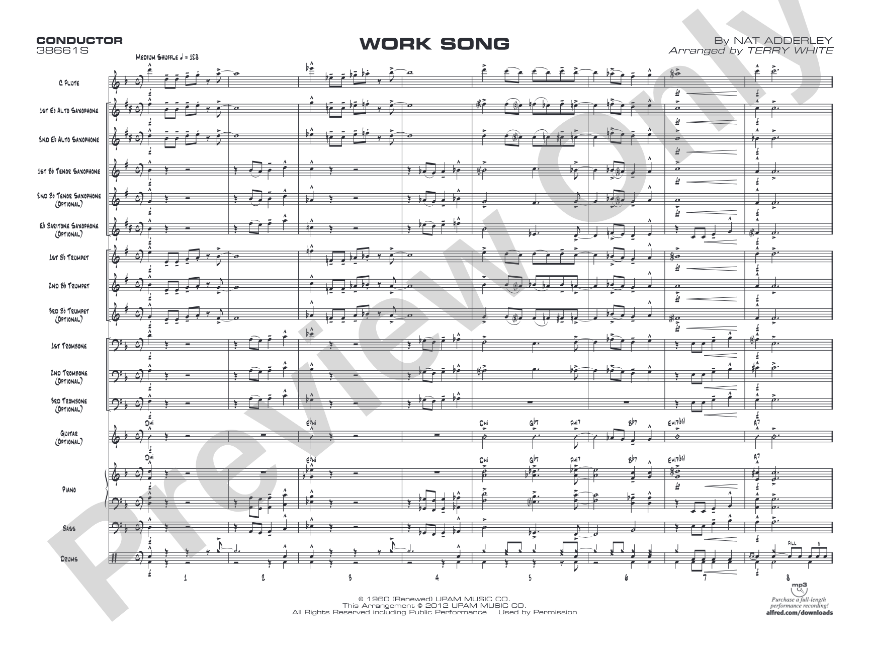 Work Song: Jazz Ensemble Conductor Score & Parts
