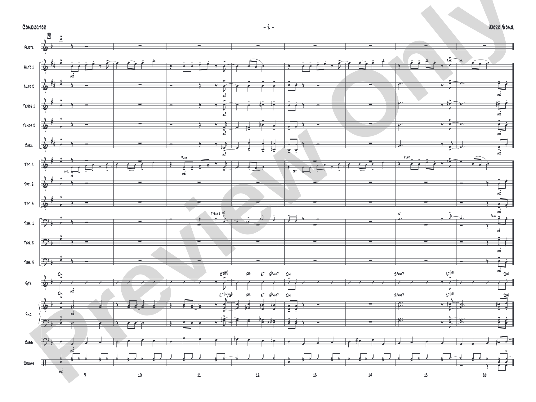 Work Song: Jazz Ensemble Conductor Score & Parts