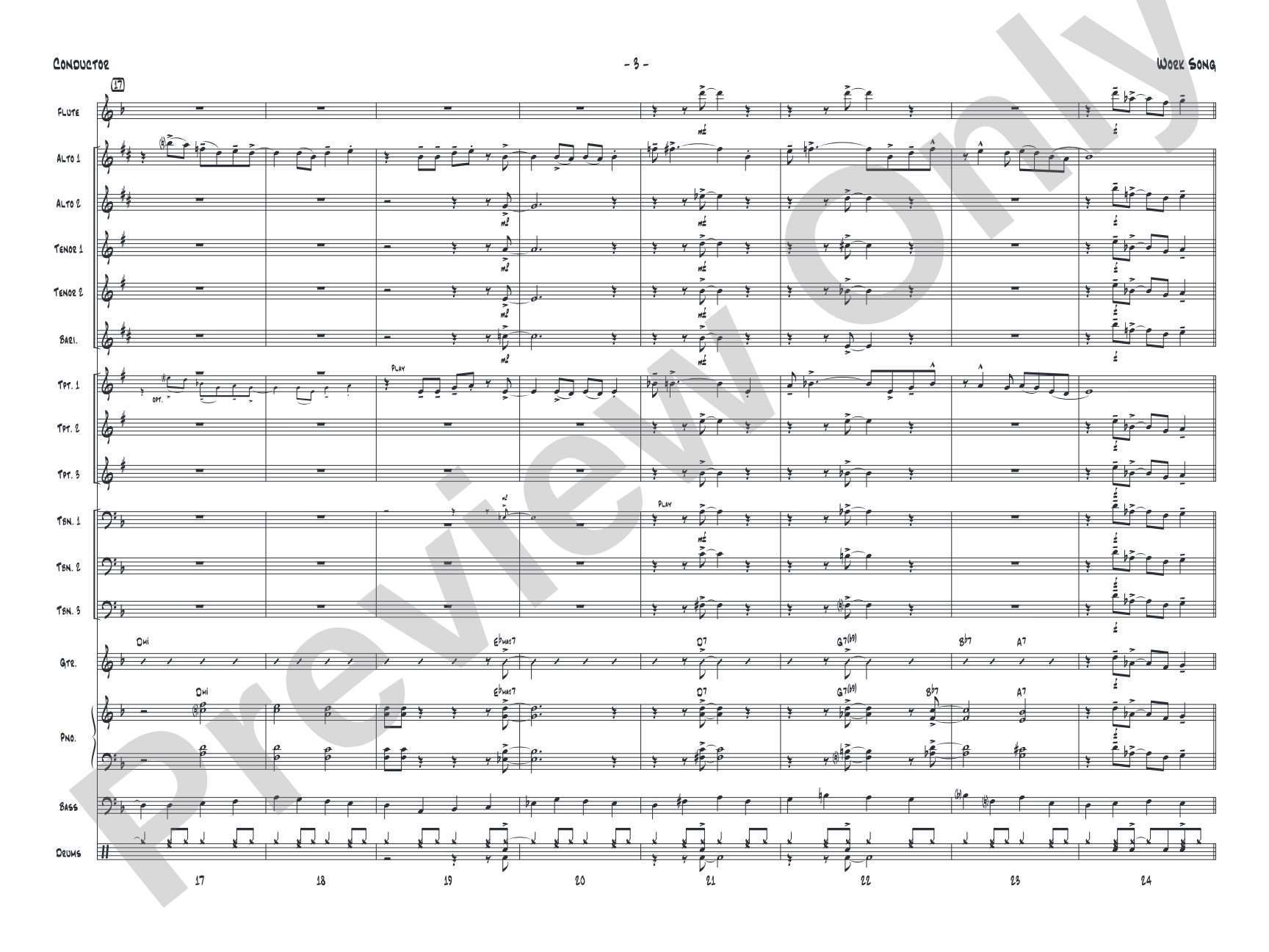 Work Song: Jazz Ensemble Conductor Score & Parts