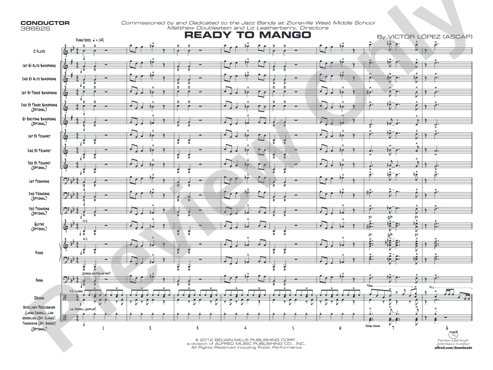 Ready to Mango: Jazz Ensemble Conductor Score & Parts