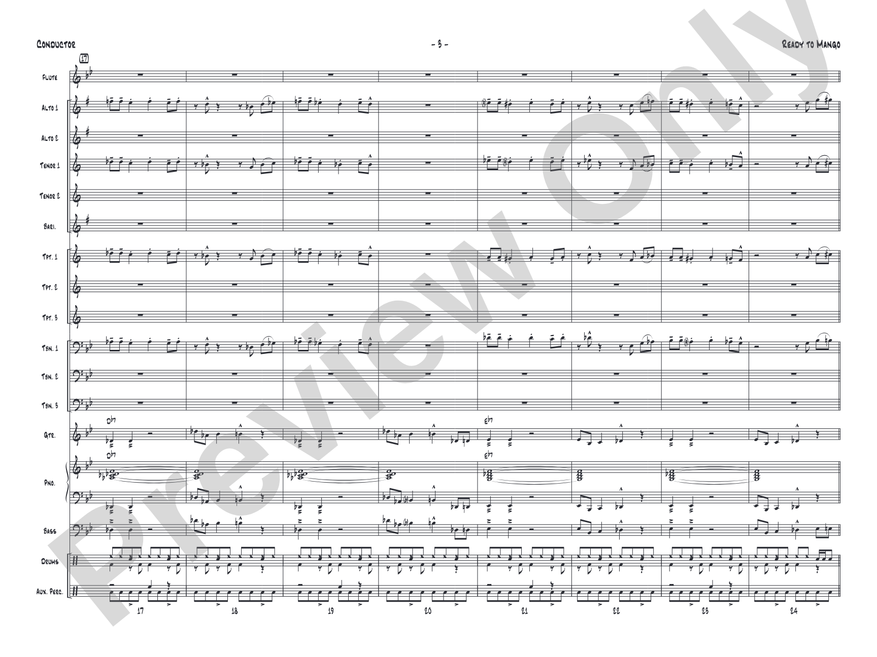 Ready to Mango: Jazz Ensemble Conductor Score & Parts