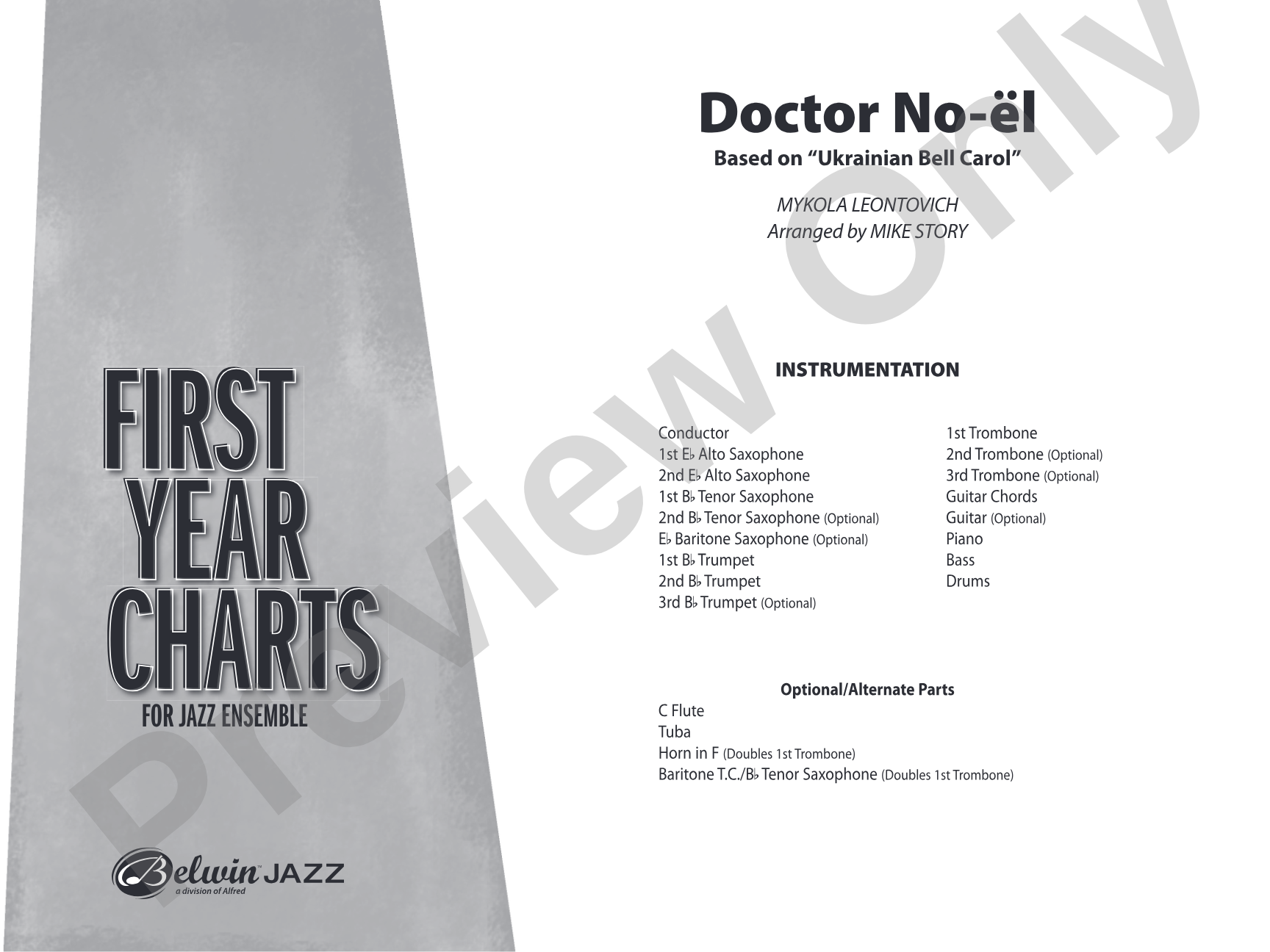 Doctor No-ël: Jazz Ensemble Conductor Score & Parts