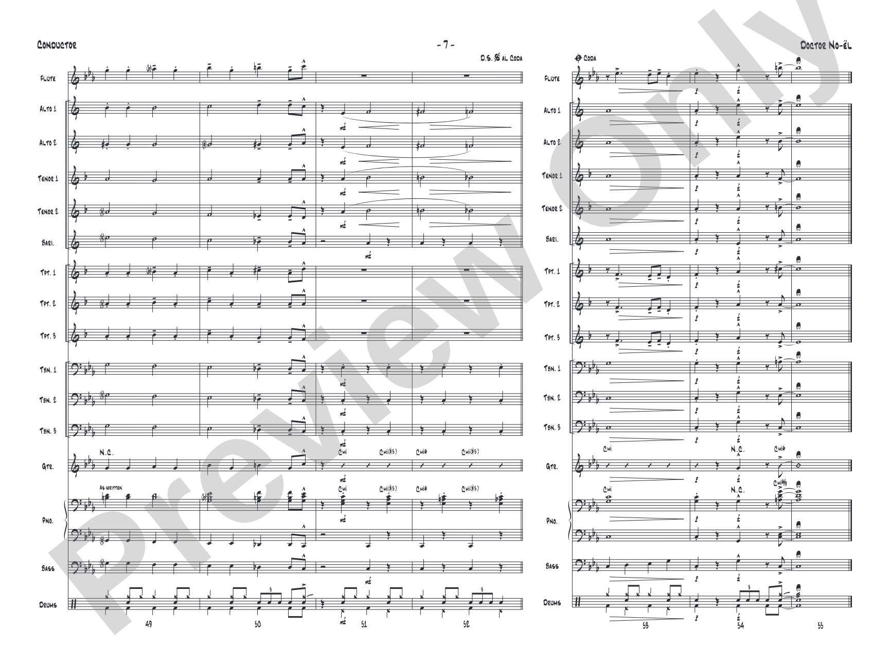 Doctor No-ël: Jazz Ensemble Conductor Score & Parts