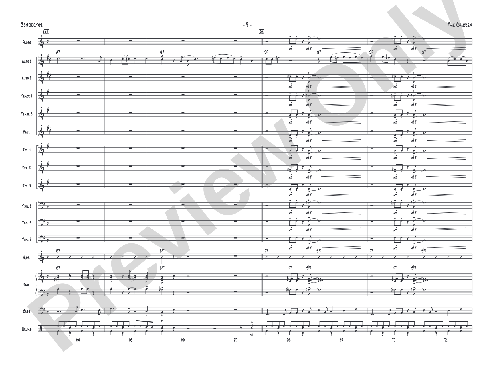 The Chicken: Jazz Ensemble Conductor Score & Parts