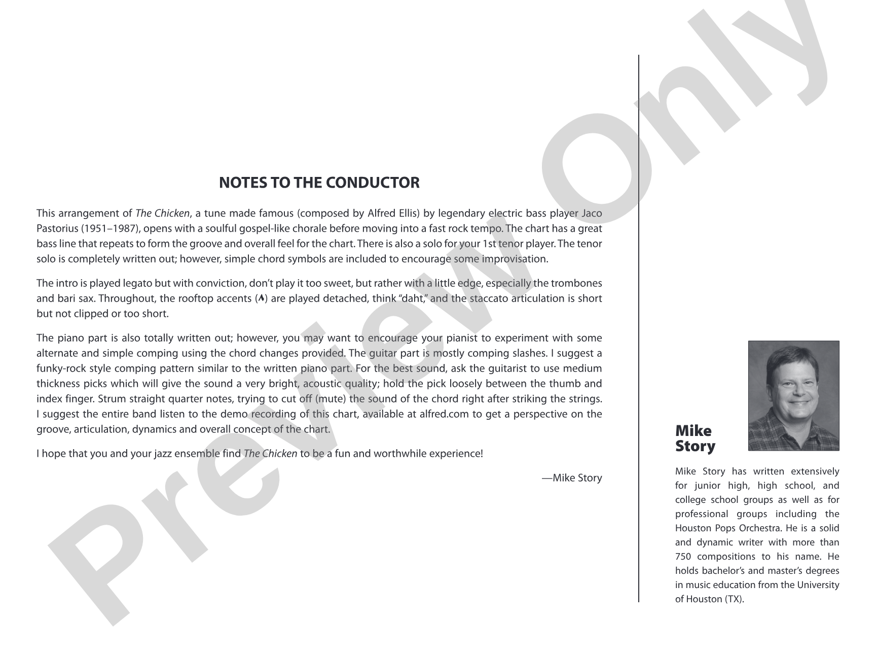 The Chicken: Jazz Ensemble Conductor Score & Parts