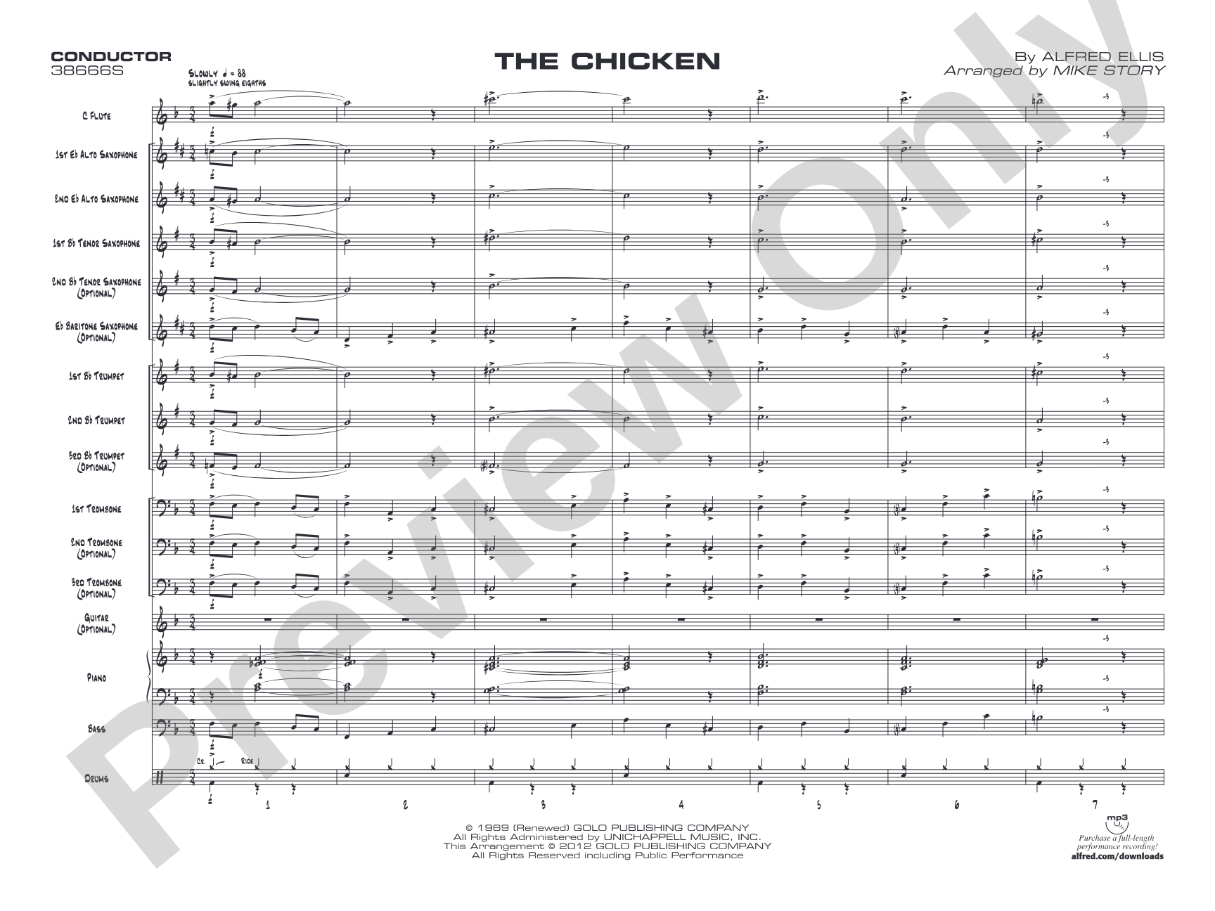 The Chicken: Jazz Ensemble Conductor Score & Parts