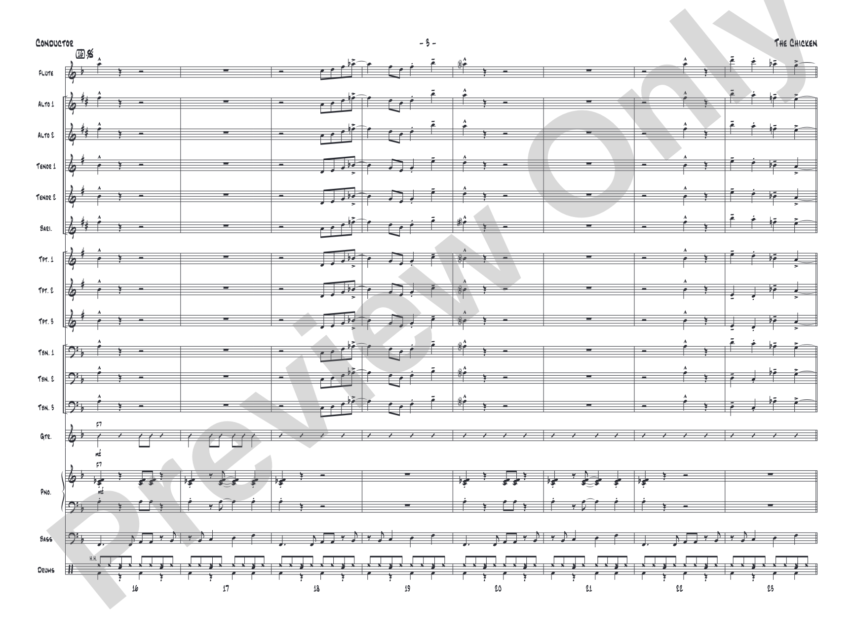 The Chicken: Jazz Ensemble Conductor Score & Parts