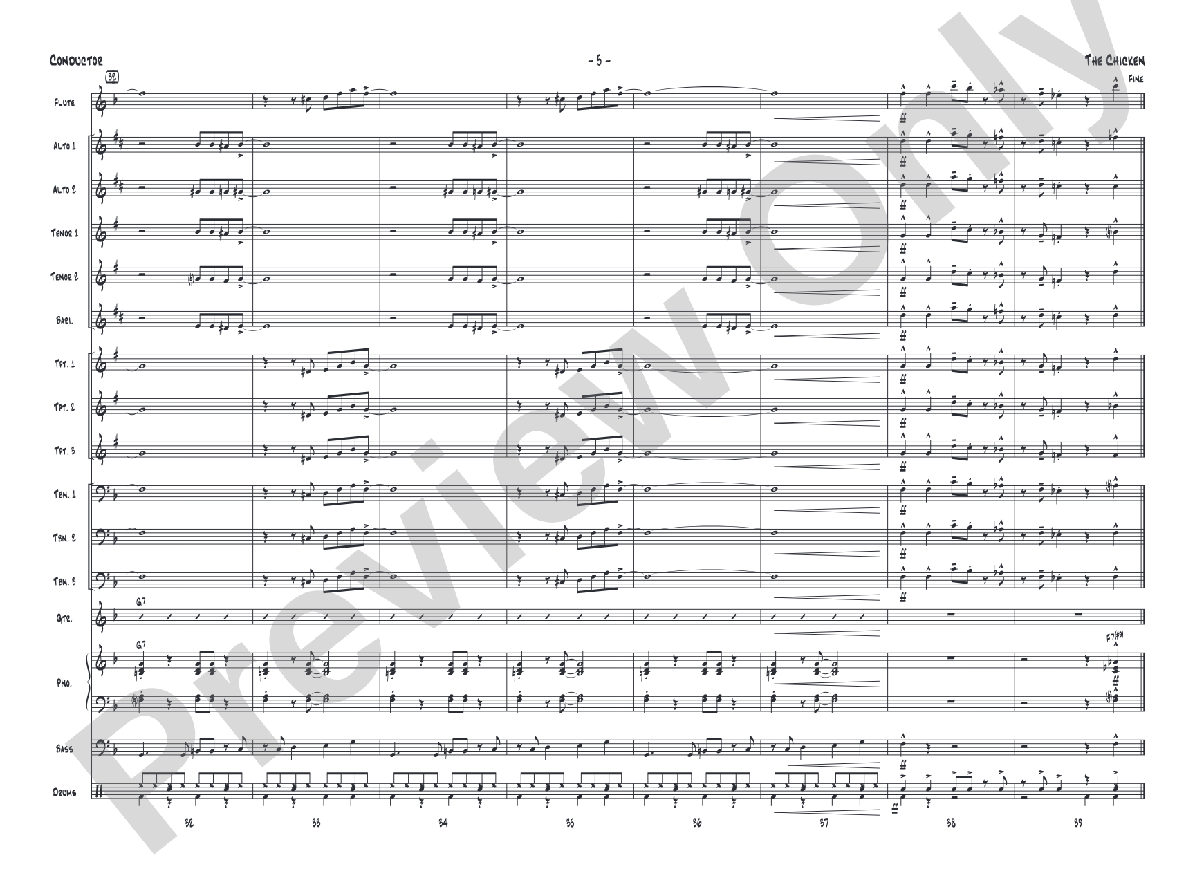 The Chicken: Jazz Ensemble Conductor Score & Parts