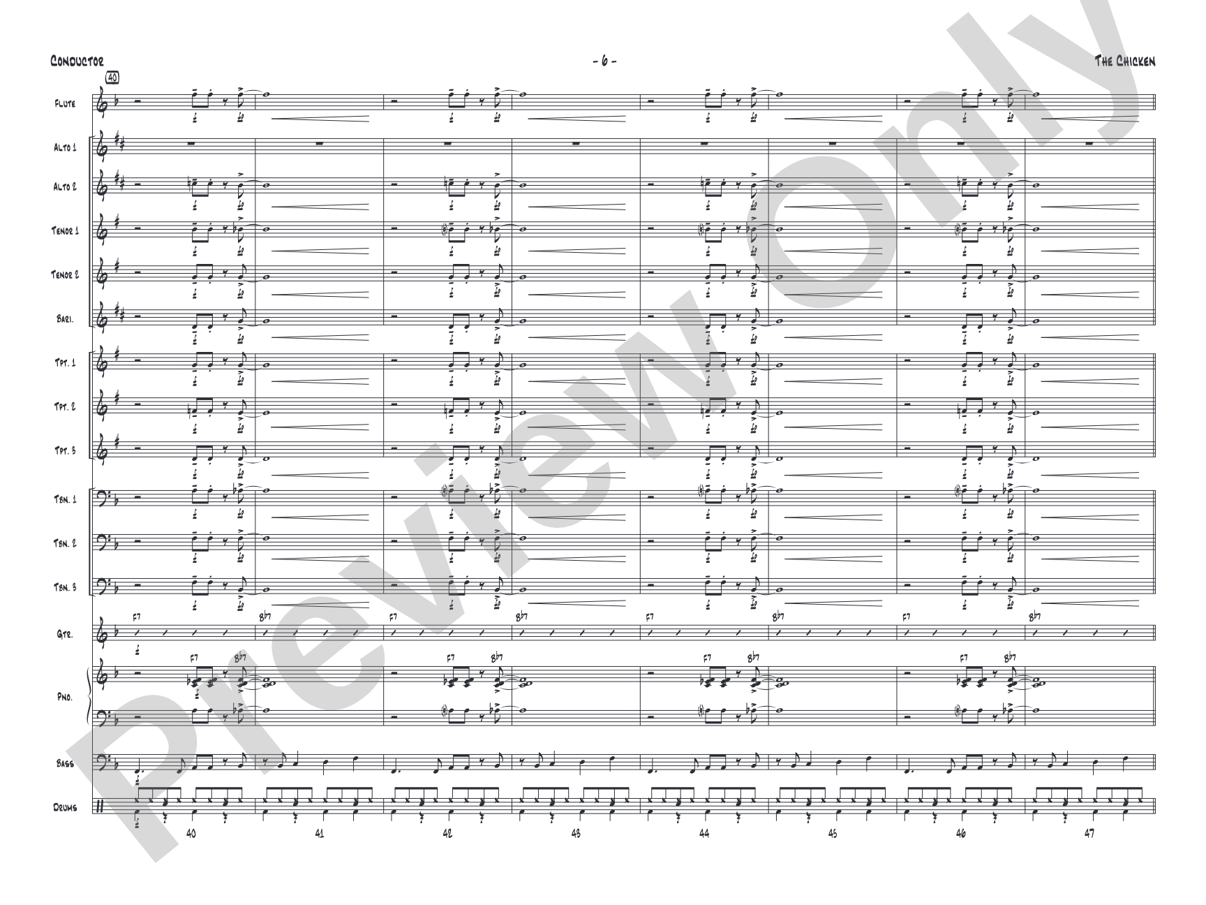 The Chicken: Jazz Ensemble Conductor Score & Parts