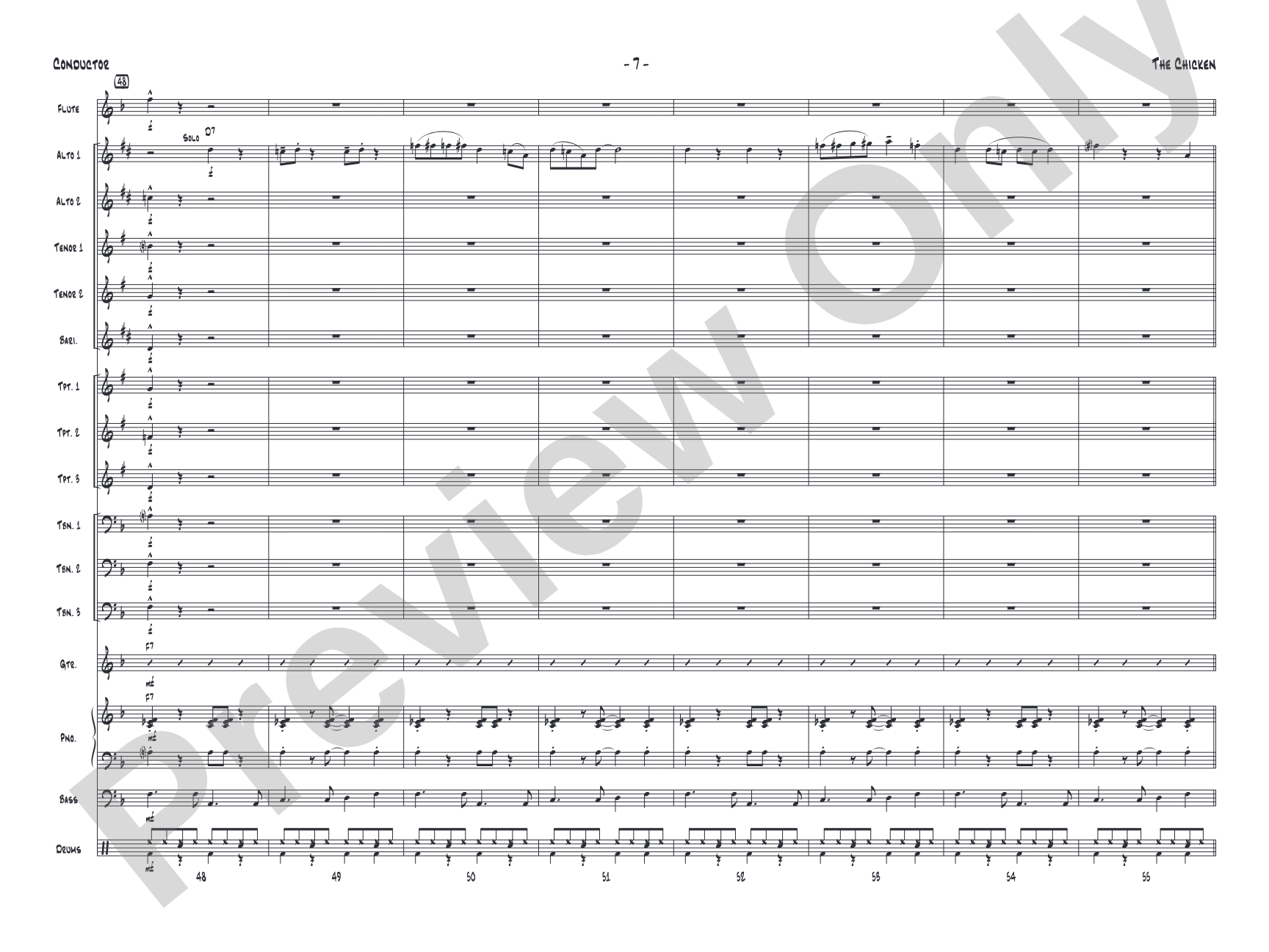The Chicken: Jazz Ensemble Conductor Score & Parts