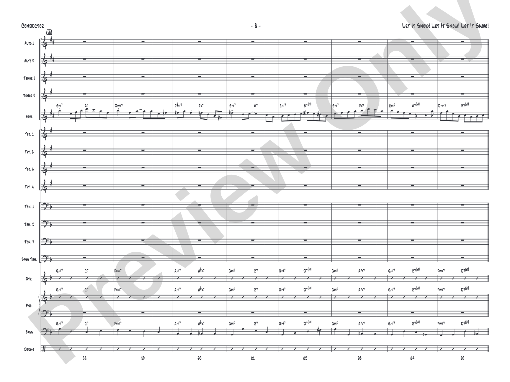 Let It Snow! Let It Snow! Let It Snow!: Jazz Ensemble Conductor Score & Parts