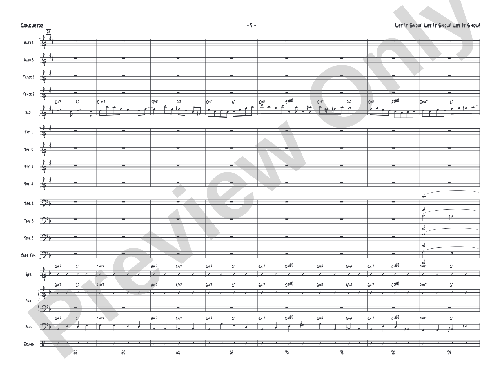 Let It Snow! Let It Snow! Let It Snow!: Jazz Ensemble Conductor Score & Parts