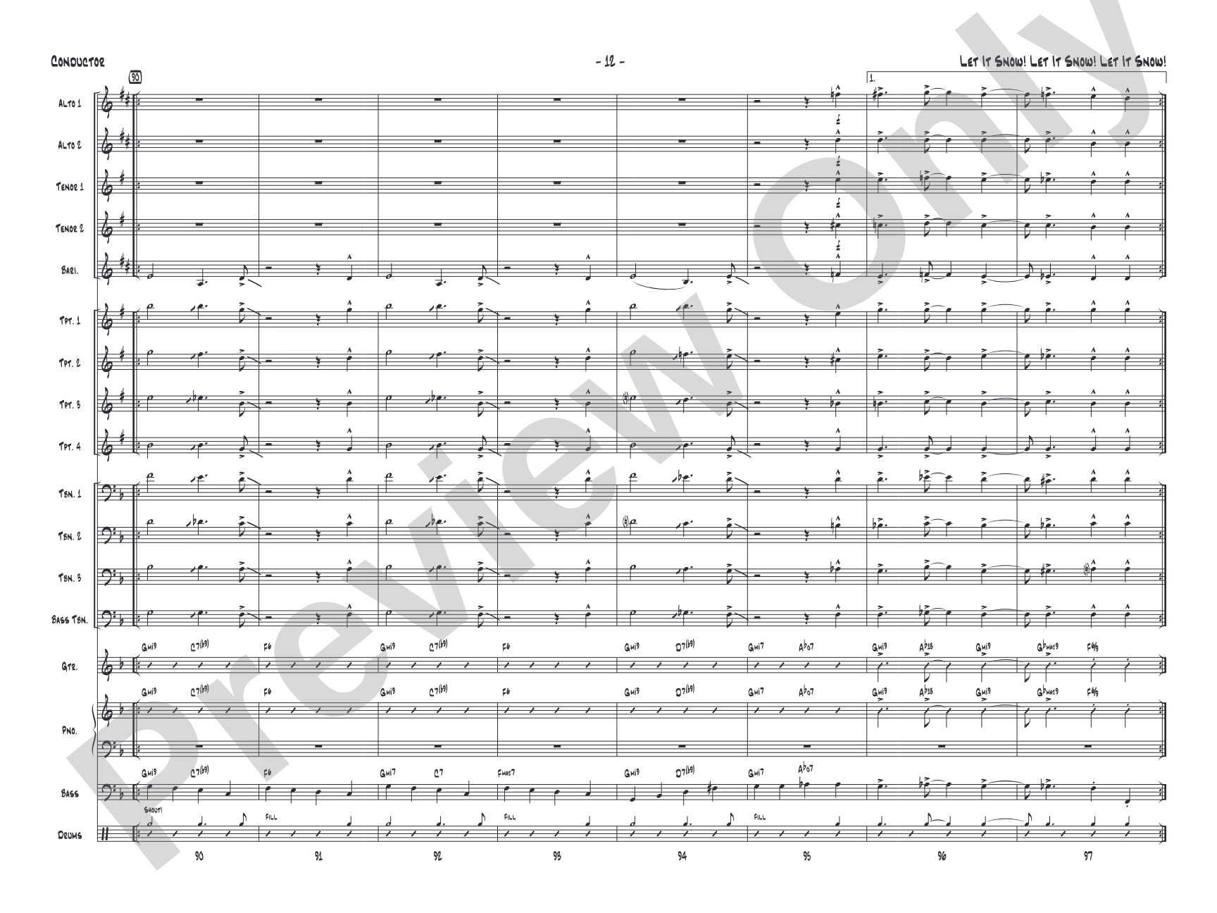 Let It Snow! Let It Snow! Let It Snow!: Jazz Ensemble Conductor Score & Parts