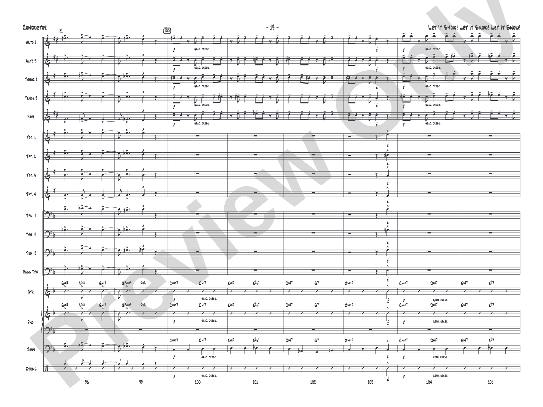 Let It Snow! Let It Snow! Let It Snow!: Jazz Ensemble Conductor Score & Parts