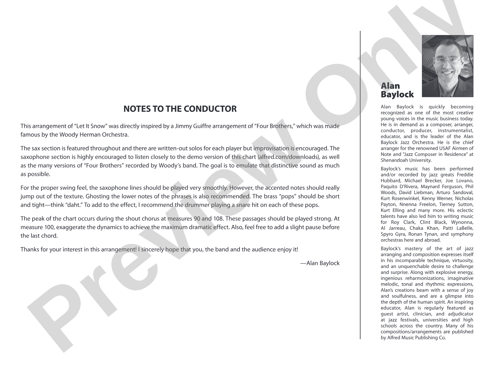 Let It Snow! Let It Snow! Let It Snow!: Jazz Ensemble Conductor Score & Parts