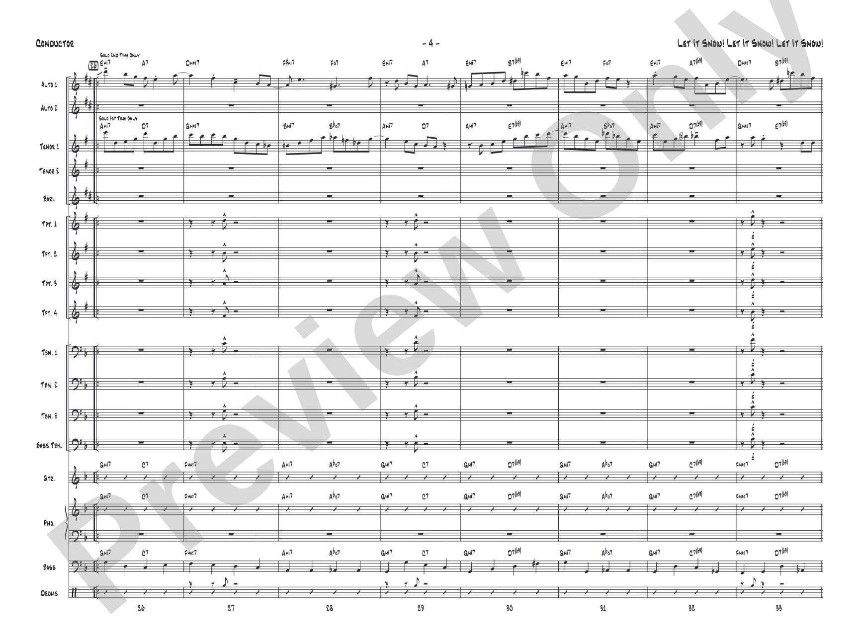 Let It Snow! Let It Snow! Let It Snow!: Jazz Ensemble Conductor Score & Parts
