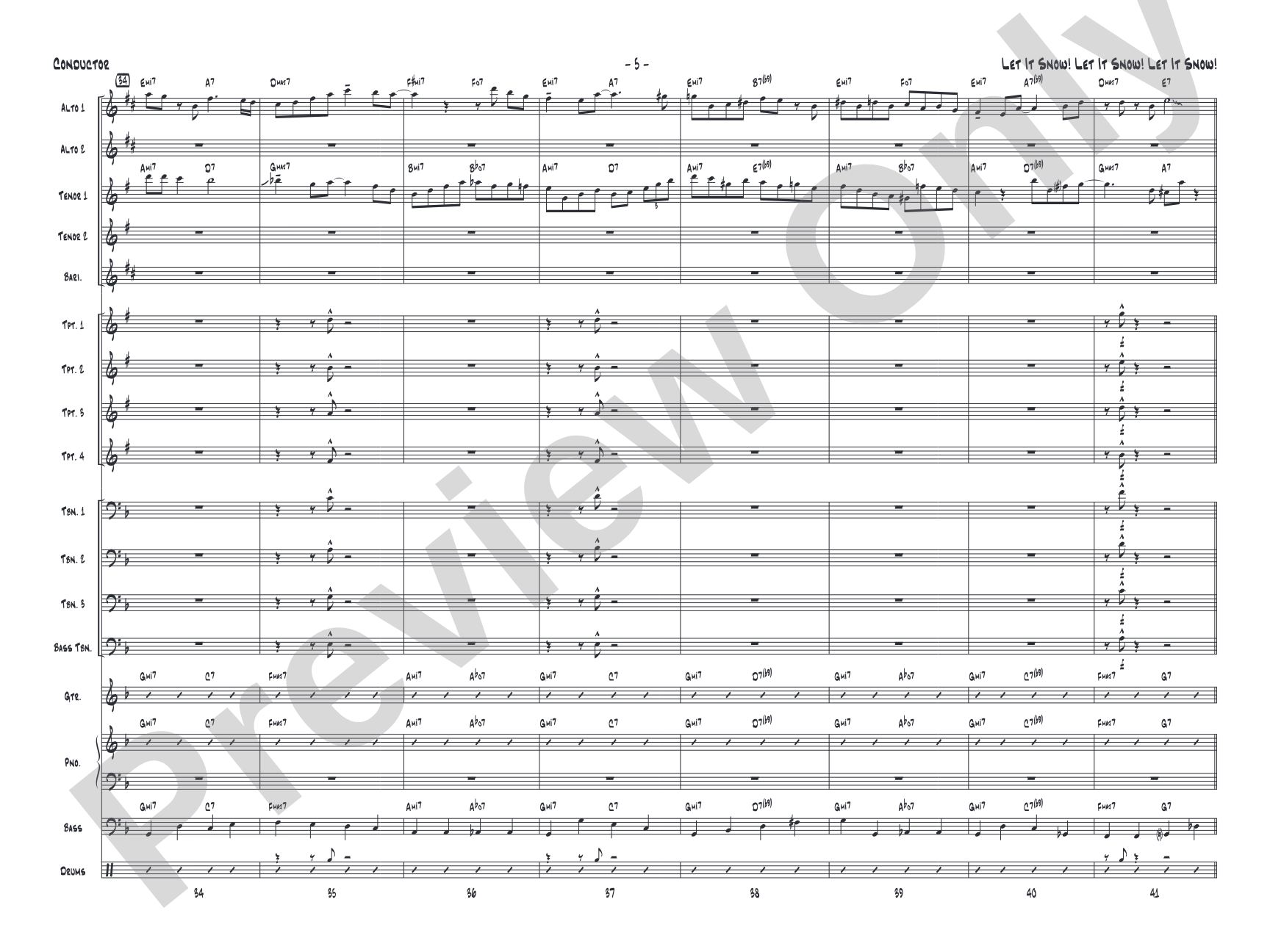 Let It Snow! Let It Snow! Let It Snow!: Jazz Ensemble Conductor Score & Parts