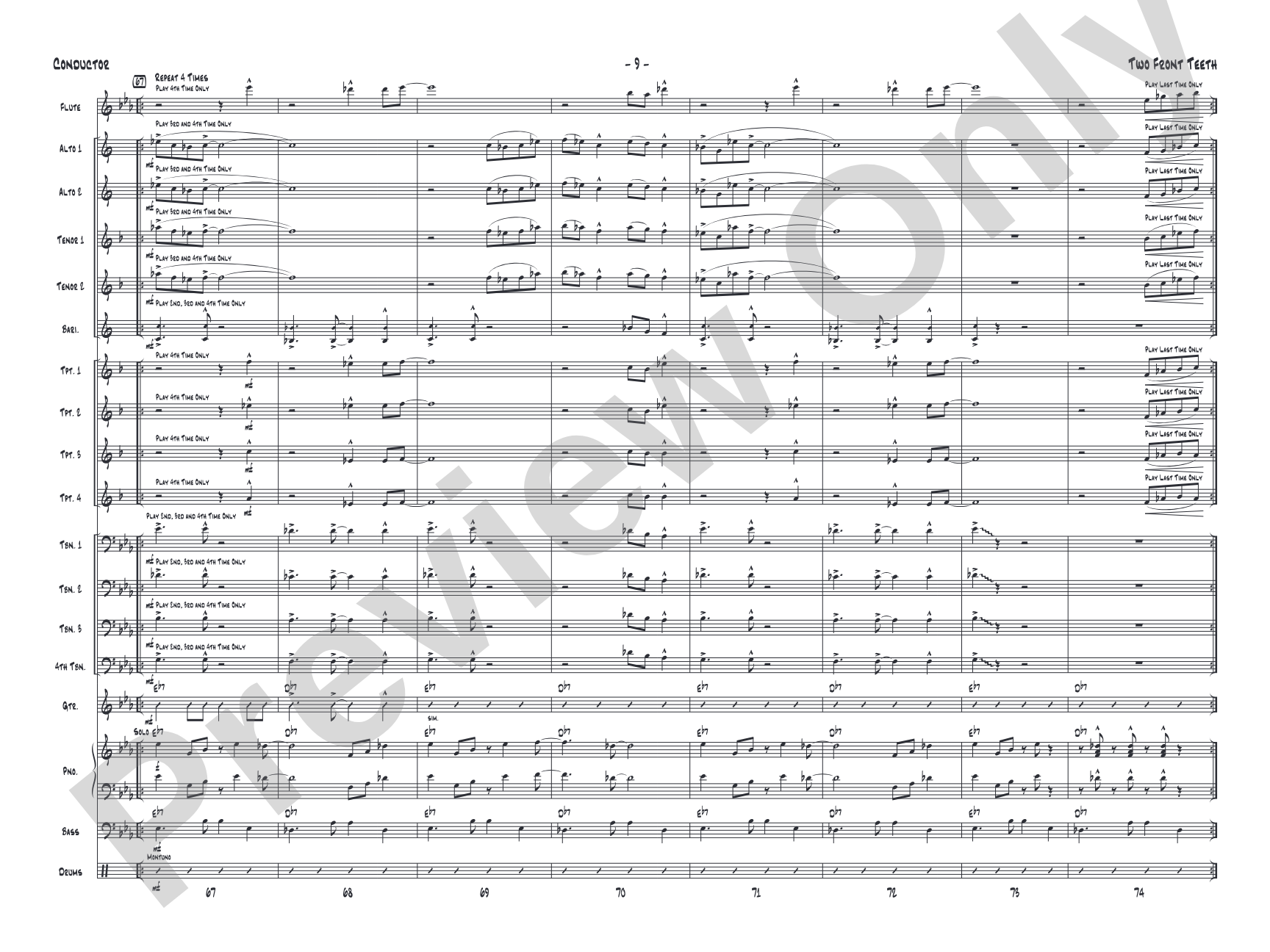 Two Front Teeth: Jazz Ensemble Conductor Score & Parts