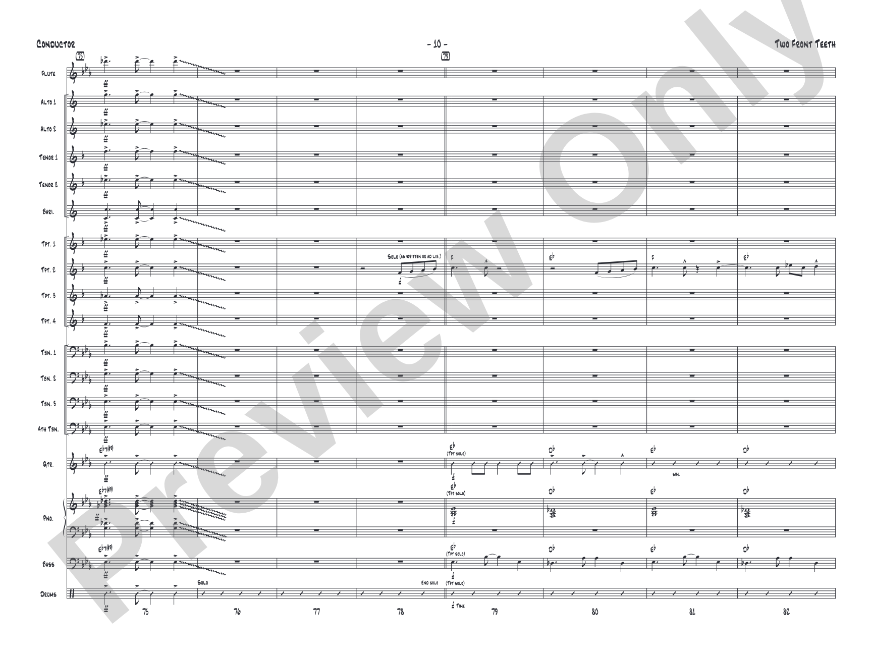 Two Front Teeth: Jazz Ensemble Conductor Score & Parts