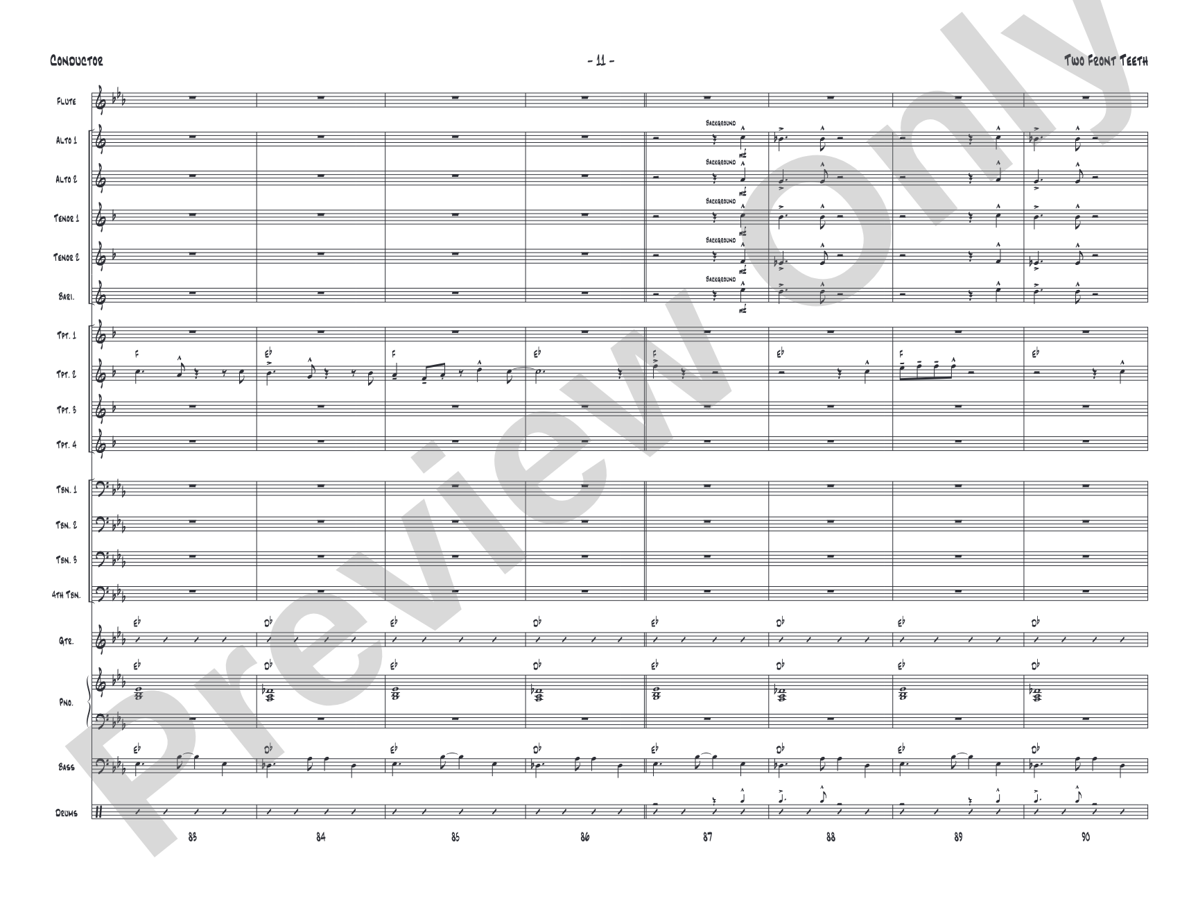 Two Front Teeth: Jazz Ensemble Conductor Score & Parts
