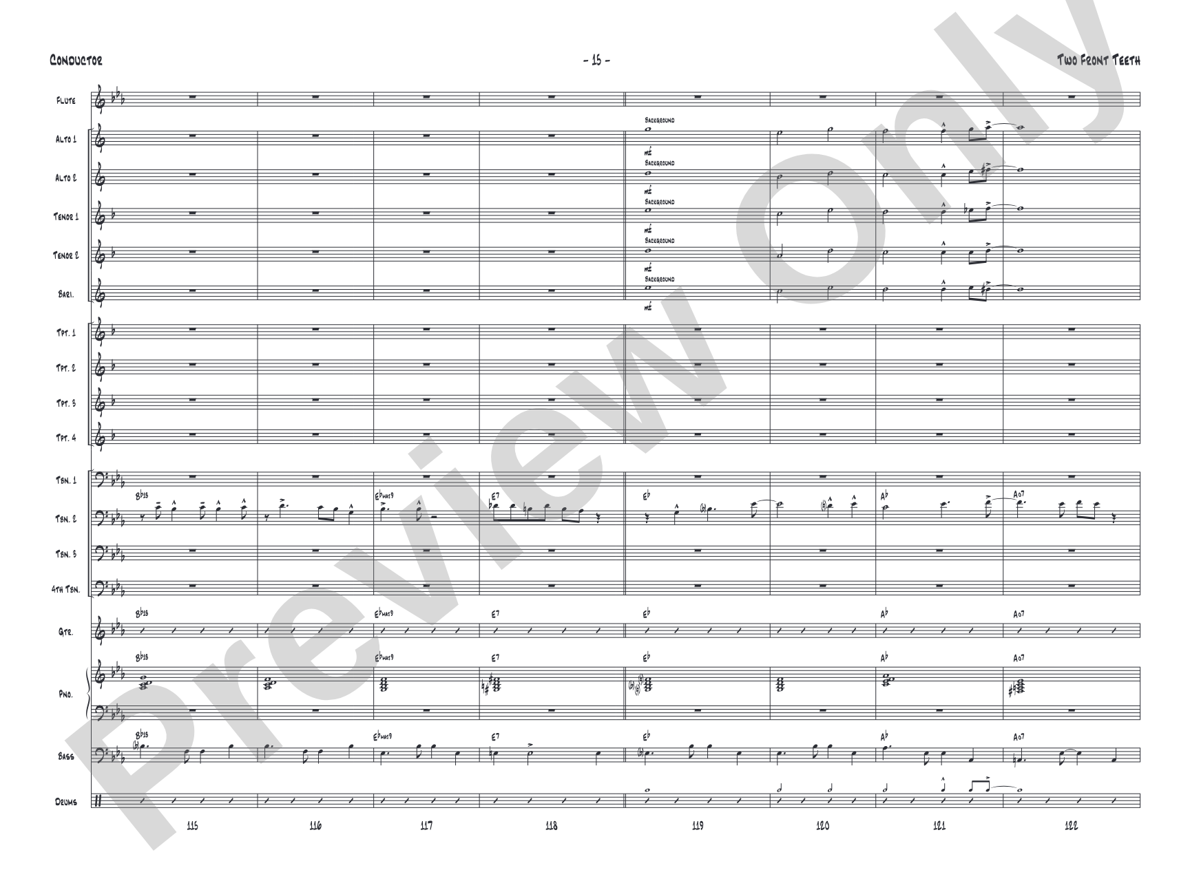 Two Front Teeth: Jazz Ensemble Conductor Score & Parts