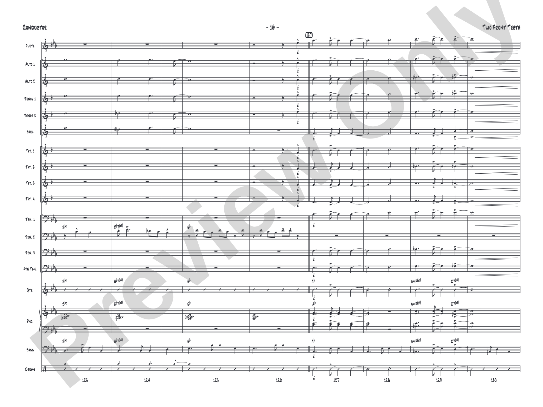 Two Front Teeth: Jazz Ensemble Conductor Score & Parts