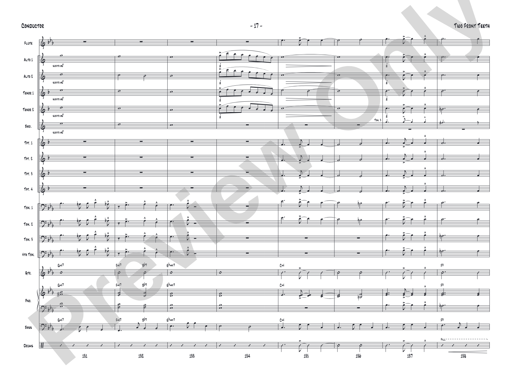 Two Front Teeth: Jazz Ensemble Conductor Score & Parts