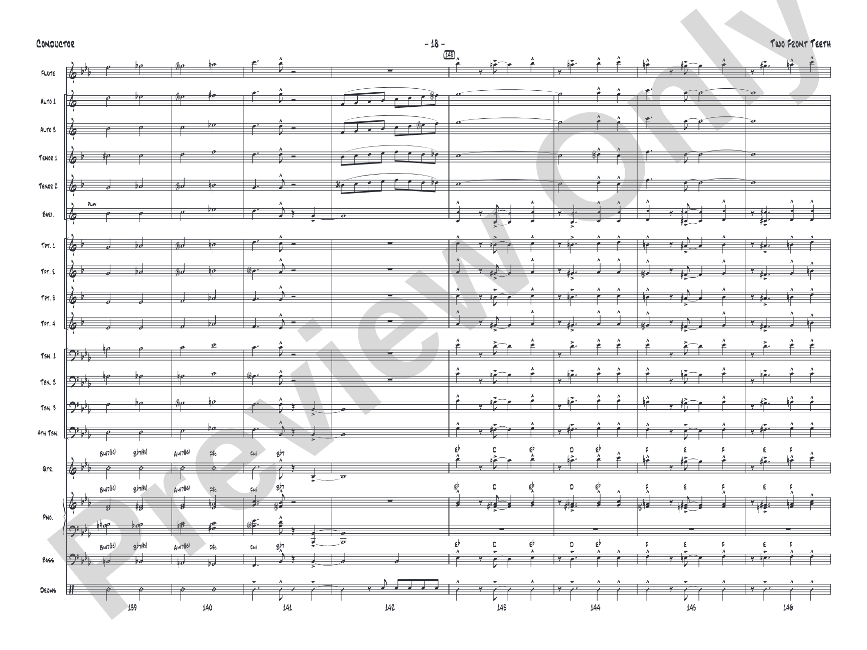 Two Front Teeth: Jazz Ensemble Conductor Score & Parts