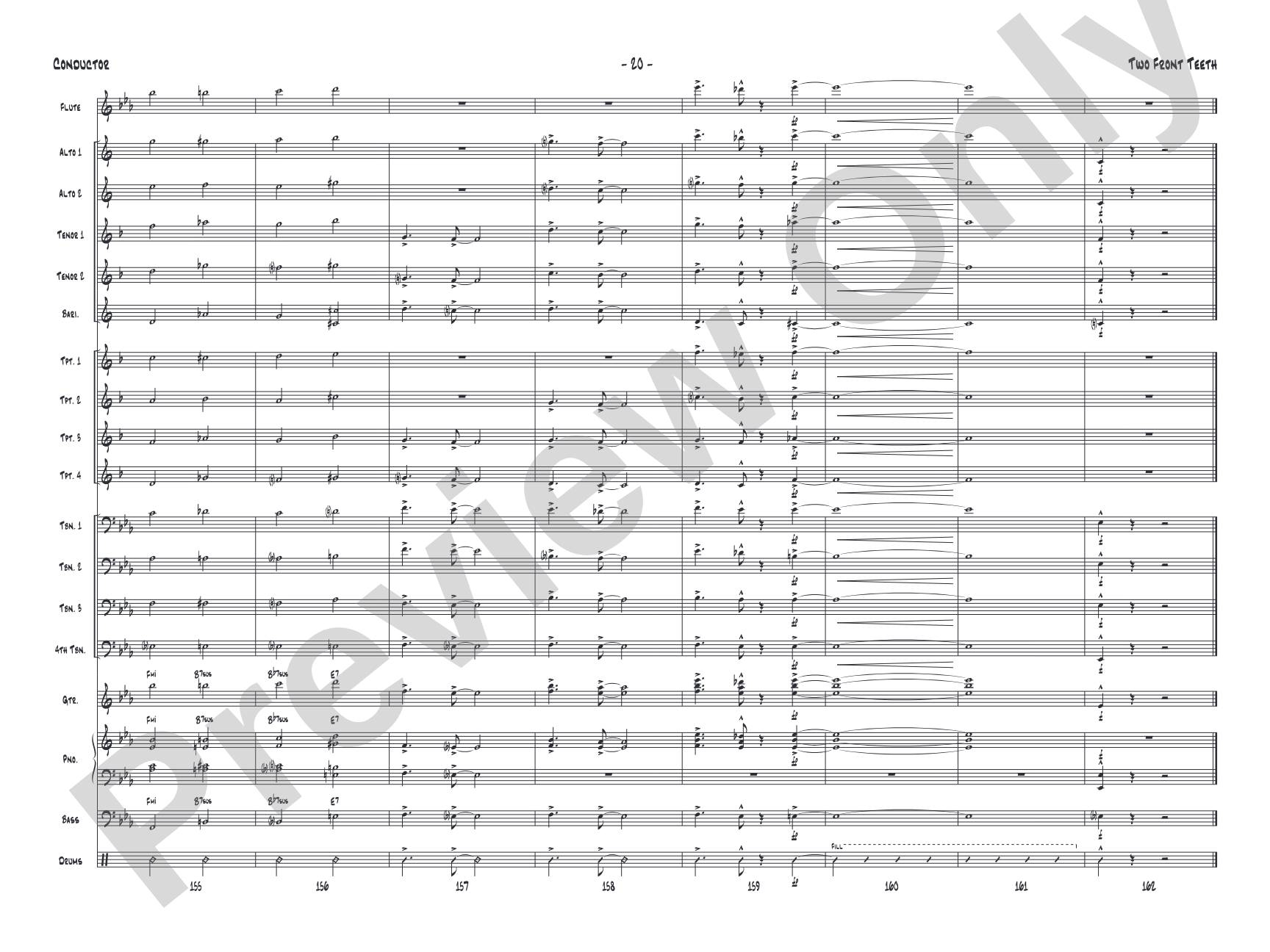 Two Front Teeth: Jazz Ensemble Conductor Score & Parts