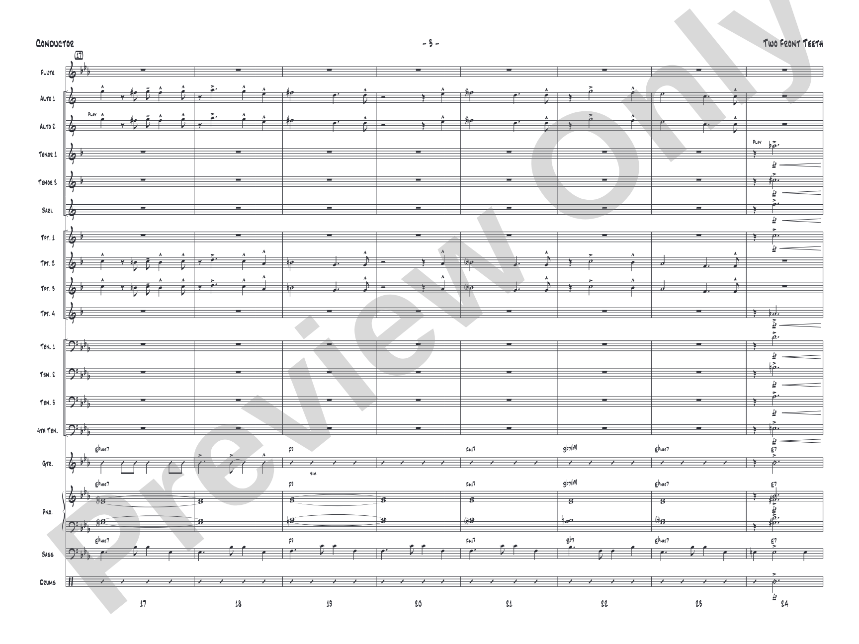 Two Front Teeth: Jazz Ensemble Conductor Score & Parts