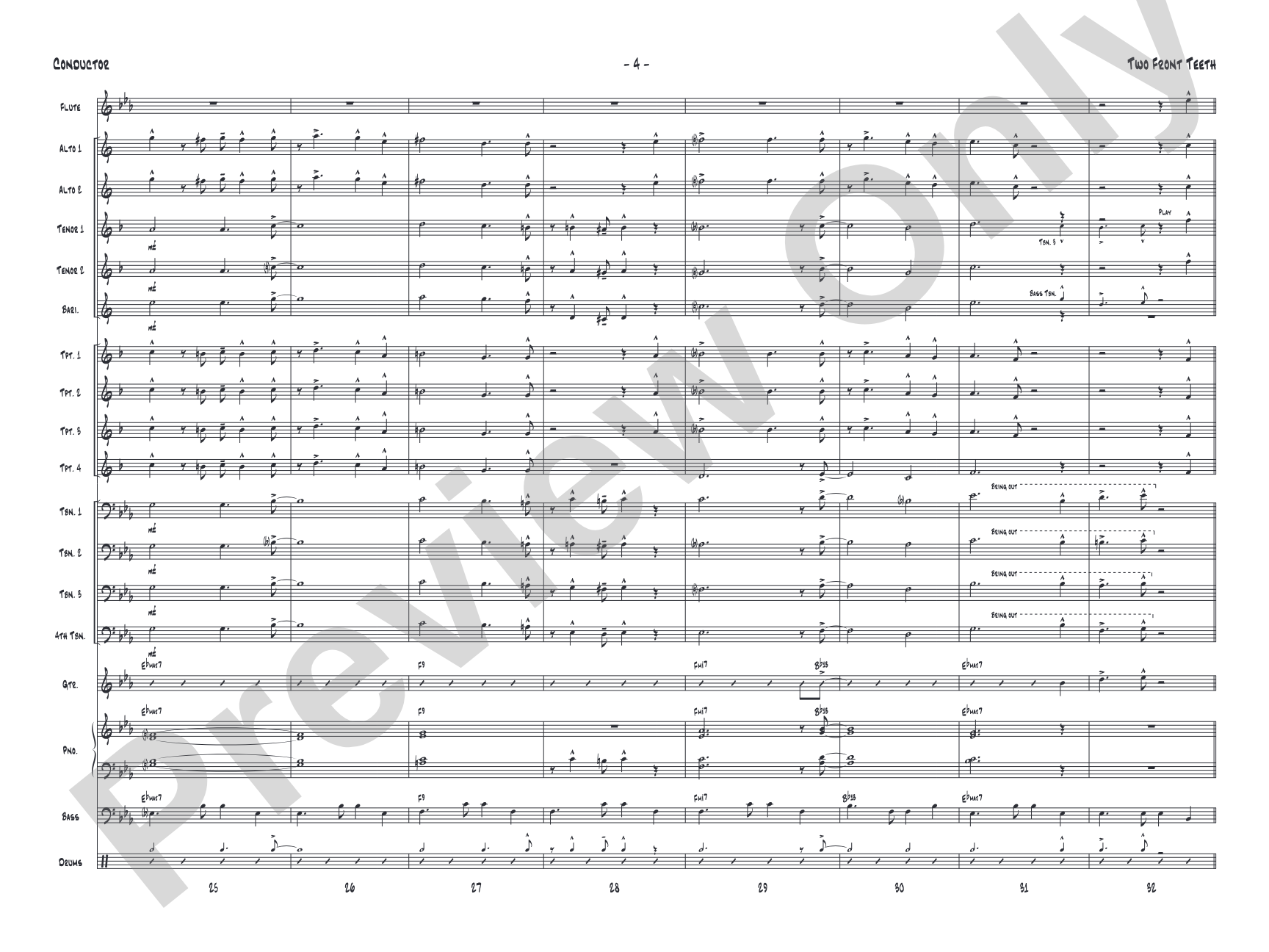 Two Front Teeth: Jazz Ensemble Conductor Score & Parts