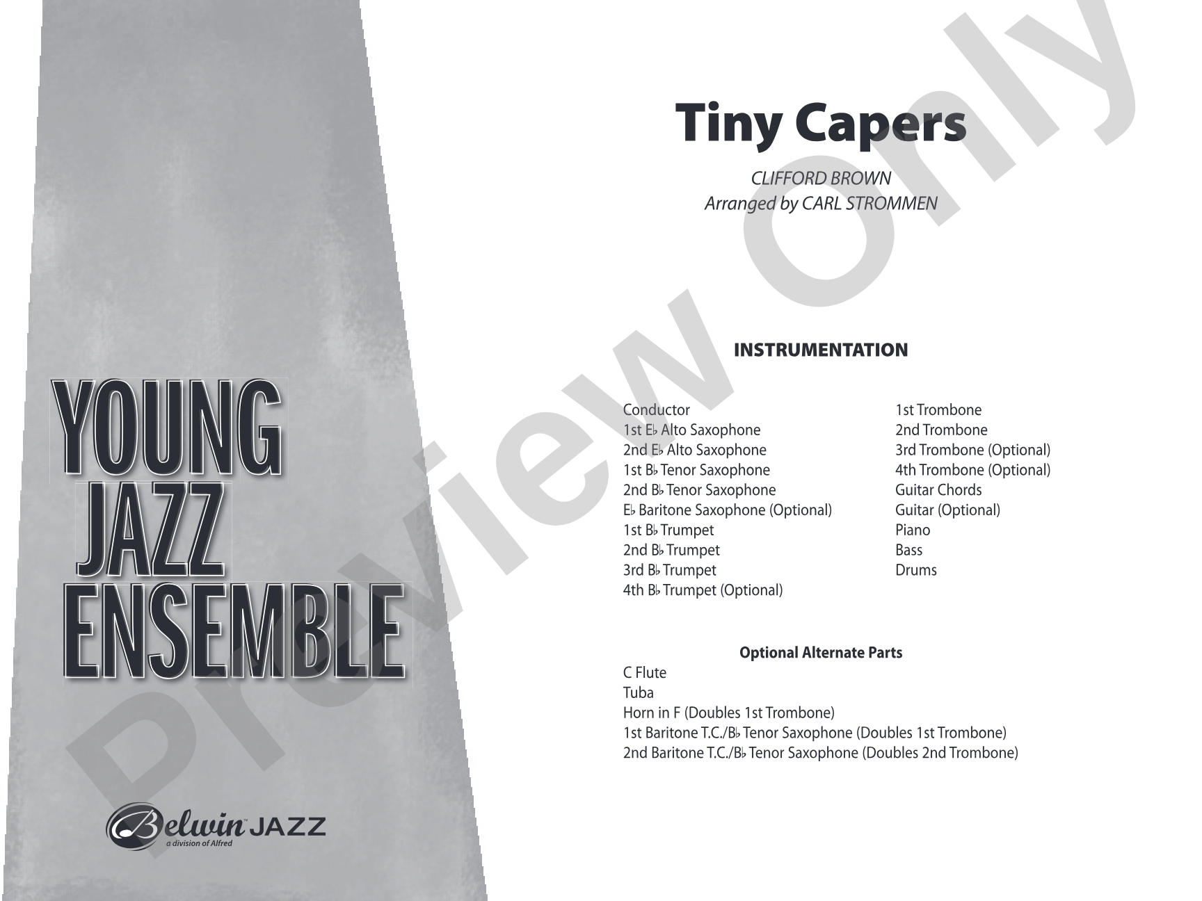 Tiny Capers: Jazz Ensemble Conductor Score & Parts