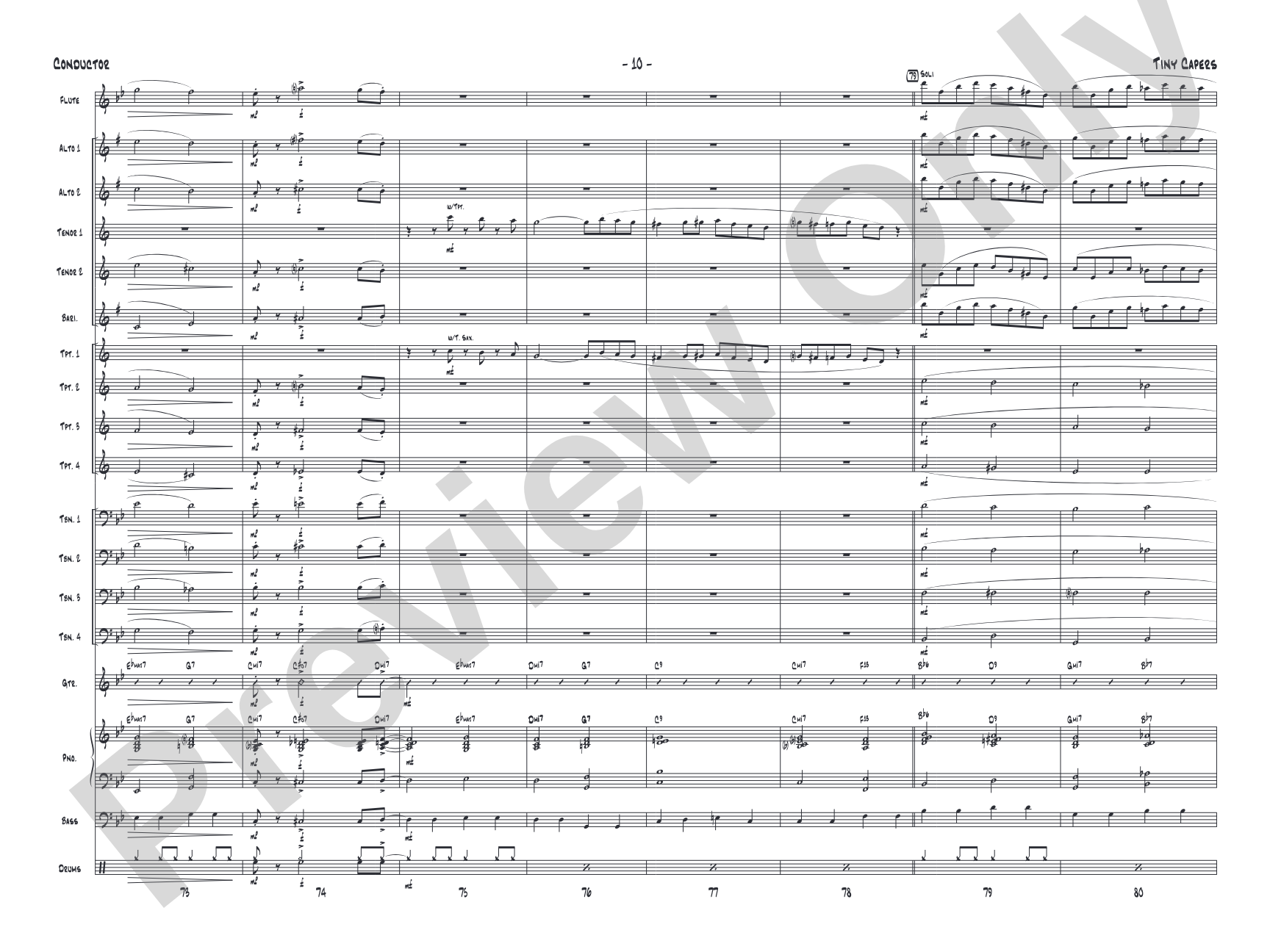 Tiny Capers: Jazz Ensemble Conductor Score & Parts