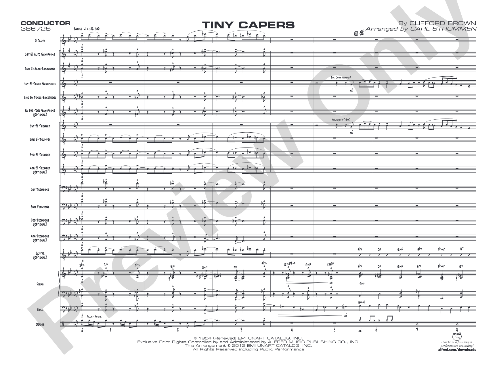 Tiny Capers: Jazz Ensemble Conductor Score & Parts