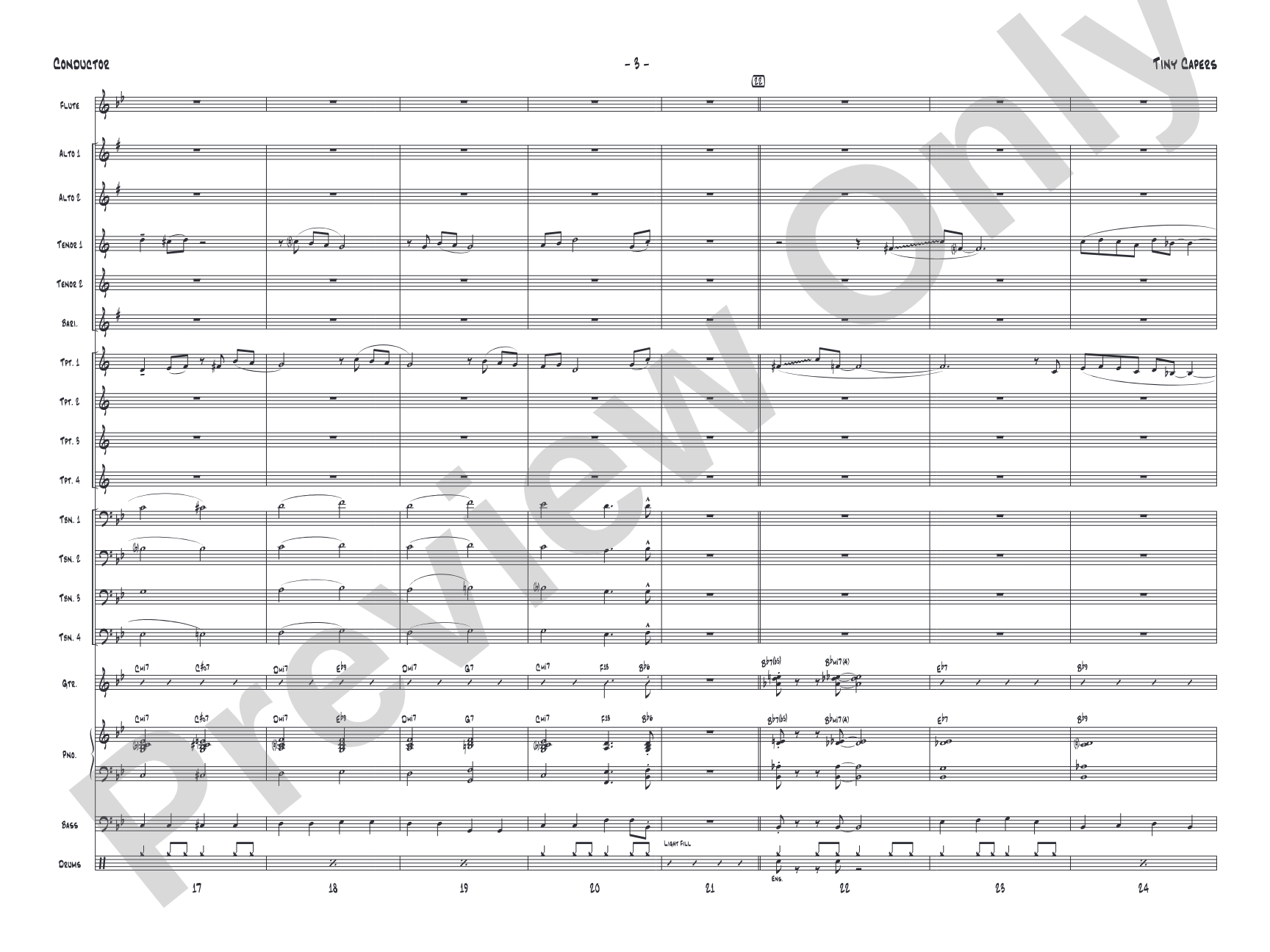 Tiny Capers: Jazz Ensemble Conductor Score & Parts